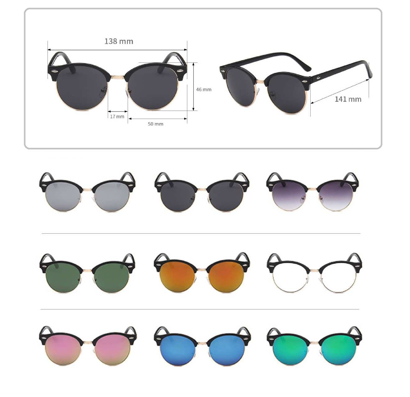 AUGEN By Visions India Retro Vintage Round Abstract Unisex Sunglasses UV400 Protected Medium Size (Silver, 122)