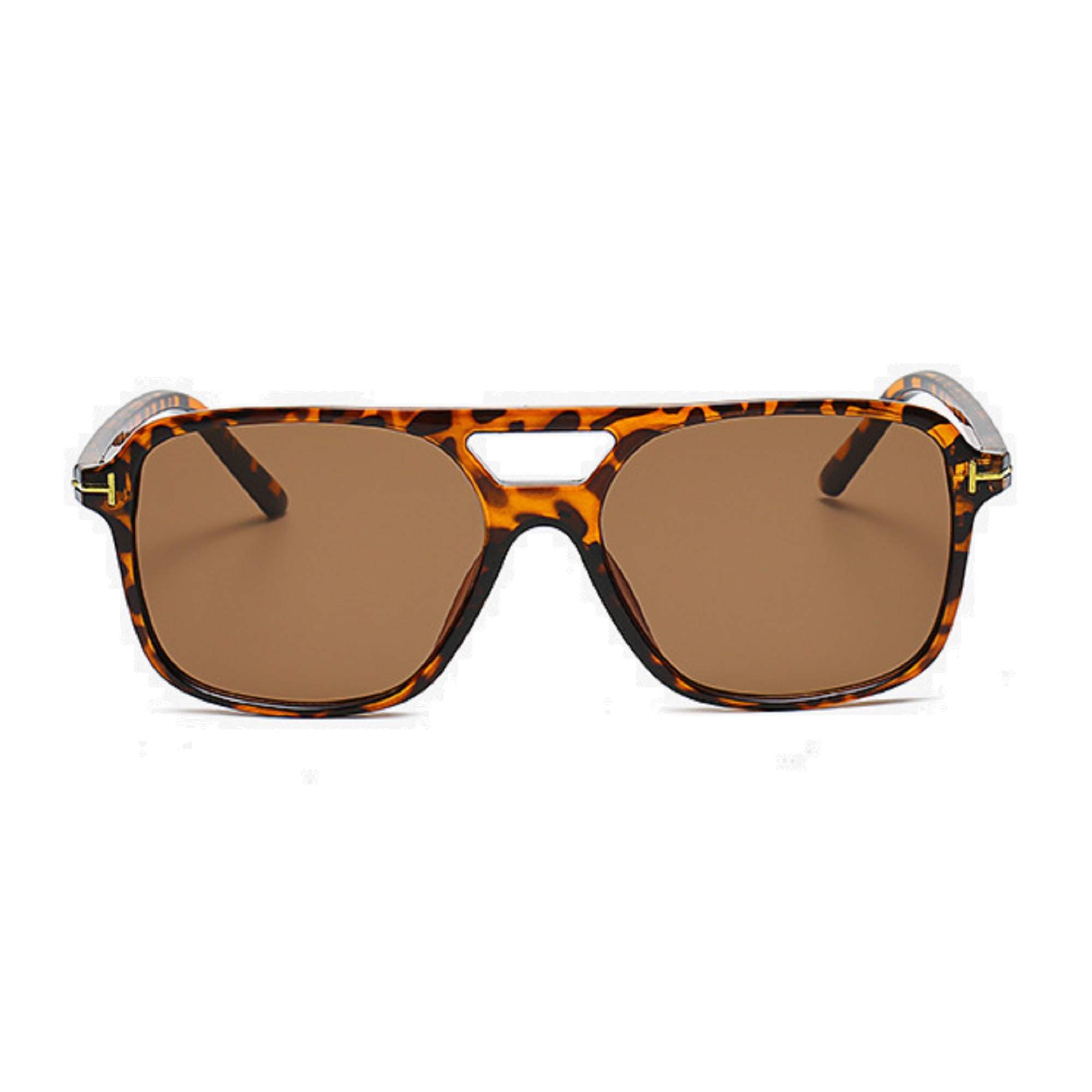 AUGEN By Visions India Retro Vintage Pilot Abstract Unisex Sunglasses UV400 Protected Medium Size (Brown, 123)- Pack of 1