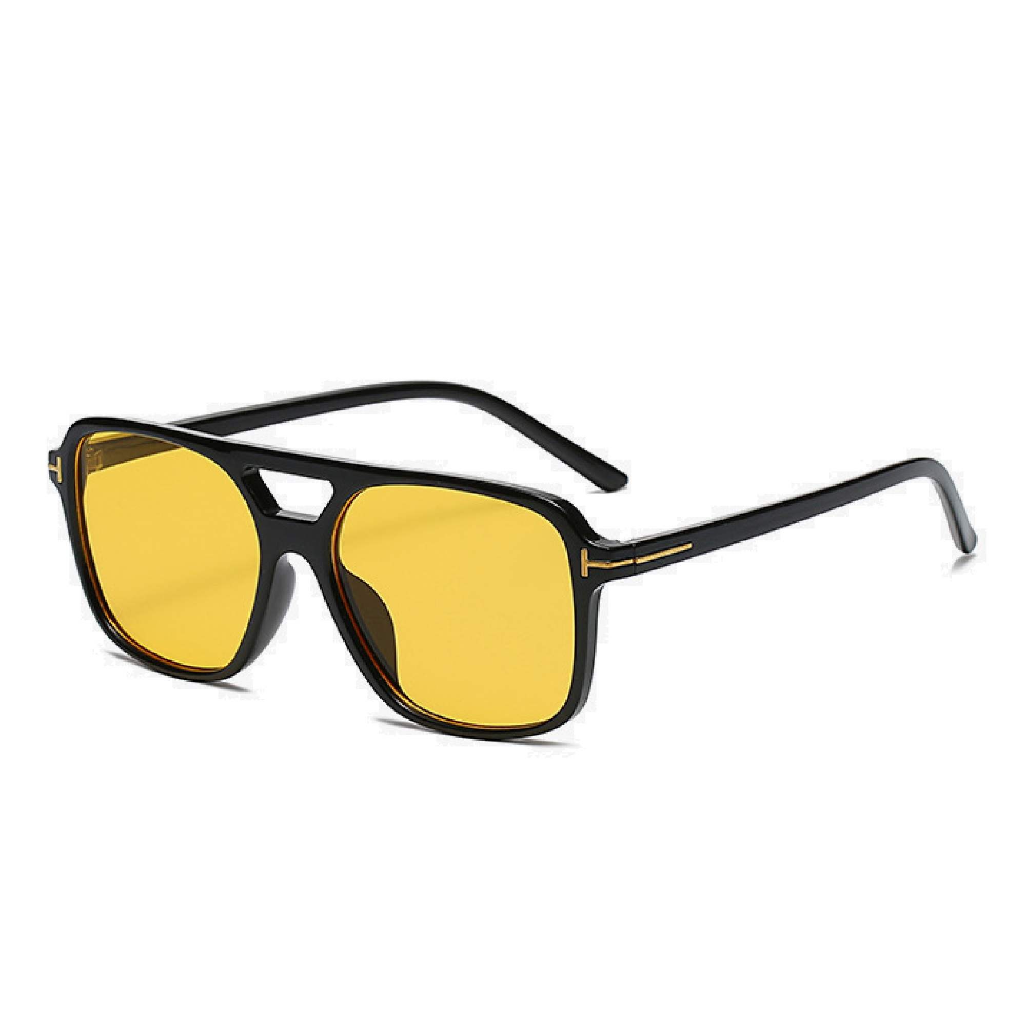AUGEN By Visions India Retro Vintage Pilot Abstract Unisex Sunglasses Uv400 Protected Medium Size (Yellow, 123, Pack Of 1 - Uv Protected)