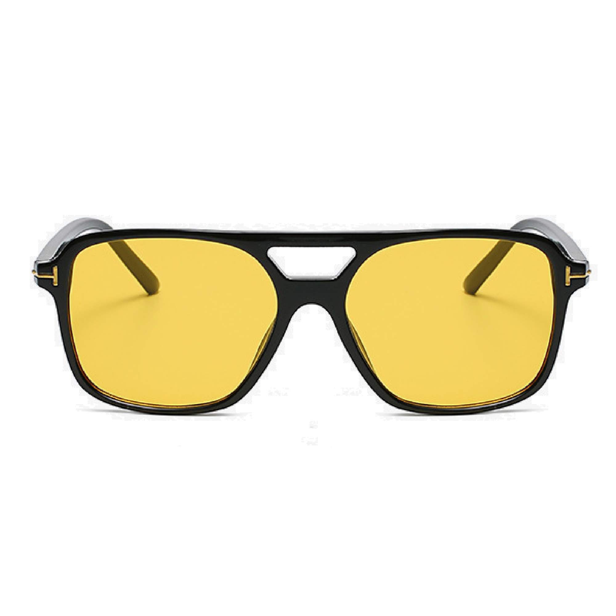 AUGEN By Visions India Retro Vintage Pilot Abstract Unisex Sunglasses Uv400 Protected Medium Size (Yellow, 123, Pack Of 1 - Uv Protected)