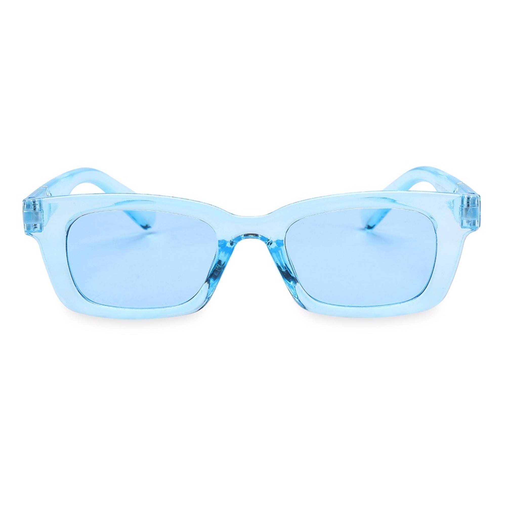 AUGEN By Visions India Retro Vintage Narrow Rectangular Abstract Unisex Sunglasses UV400 Protected Medium Size (Blue, 125) - Pack of 1