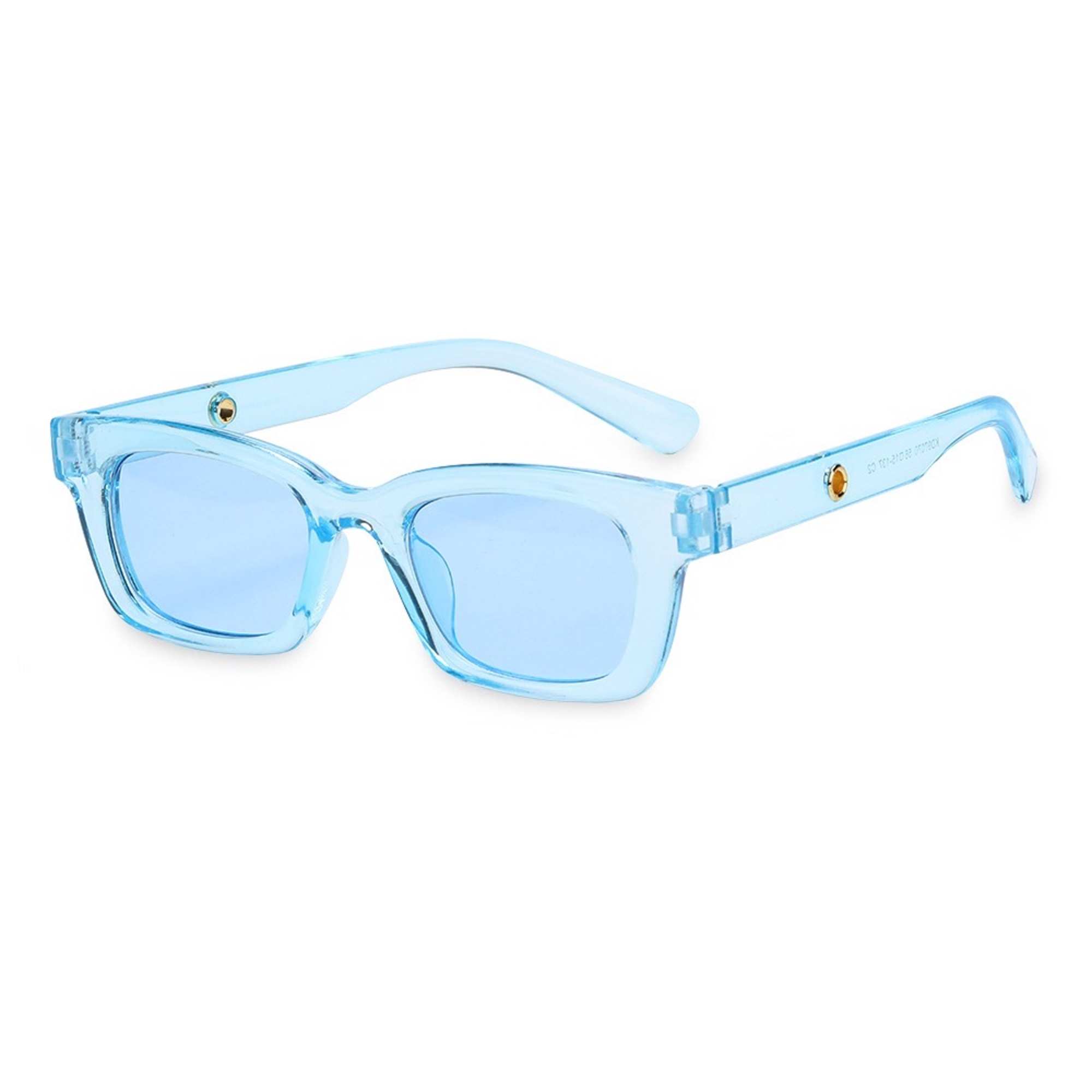 AUGEN By Visions India Retro Vintage Narrow Rectangular Abstract Unisex Sunglasses UV400 Protected Medium Size (Blue, 125) - Pack of 1