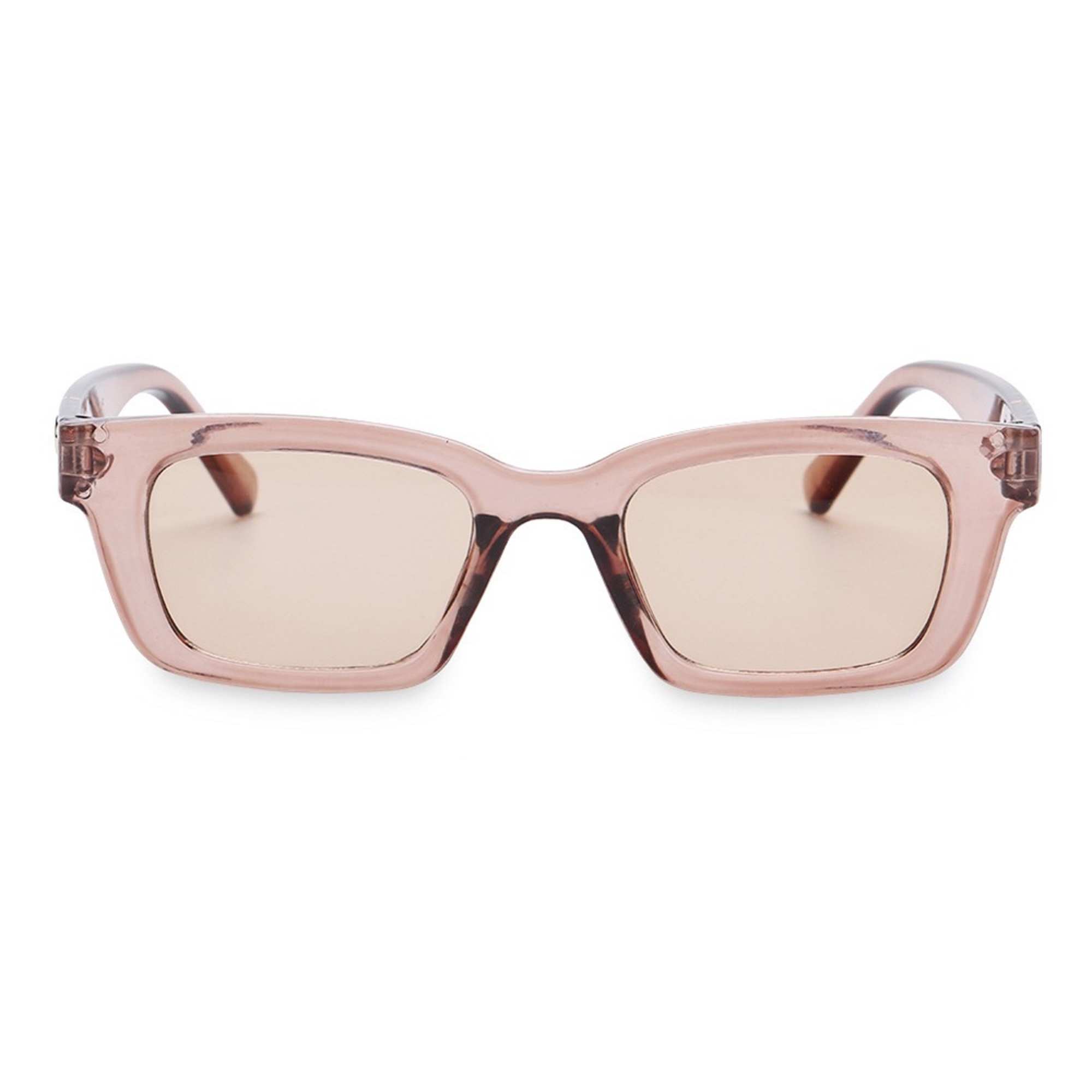 AUGEN By Visions India Retro Vintage Narrow Rectangular Abstract Unisex Sunglasses UV400 Protected Medium Size (Brown, 125) - Pack of 1