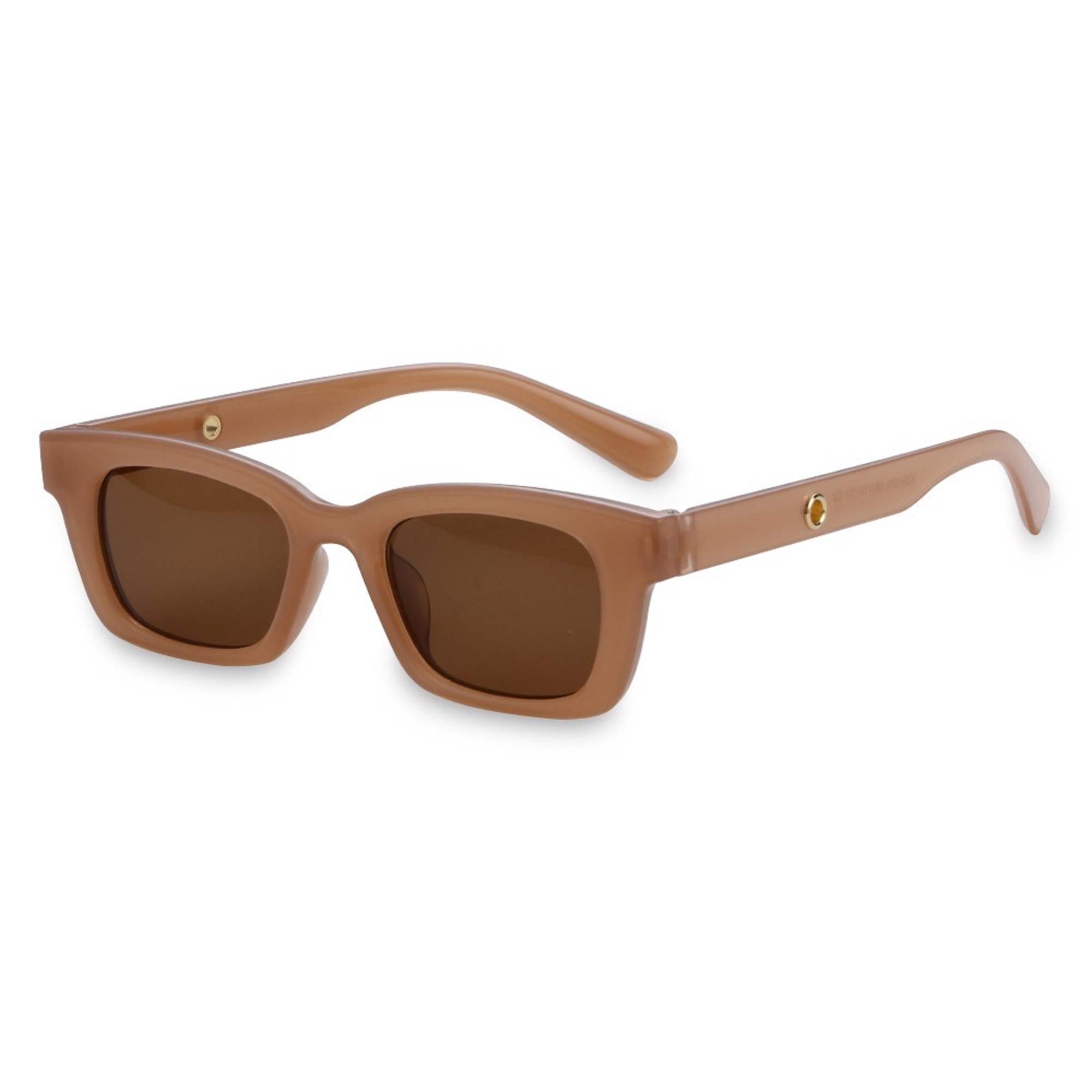 AUGEN By Visions India Retro Vintage Narrow Rectangular Abstract Unisex Sunglasses UV400 Protected Medium Size (Brown2, 125) - Pack of 1