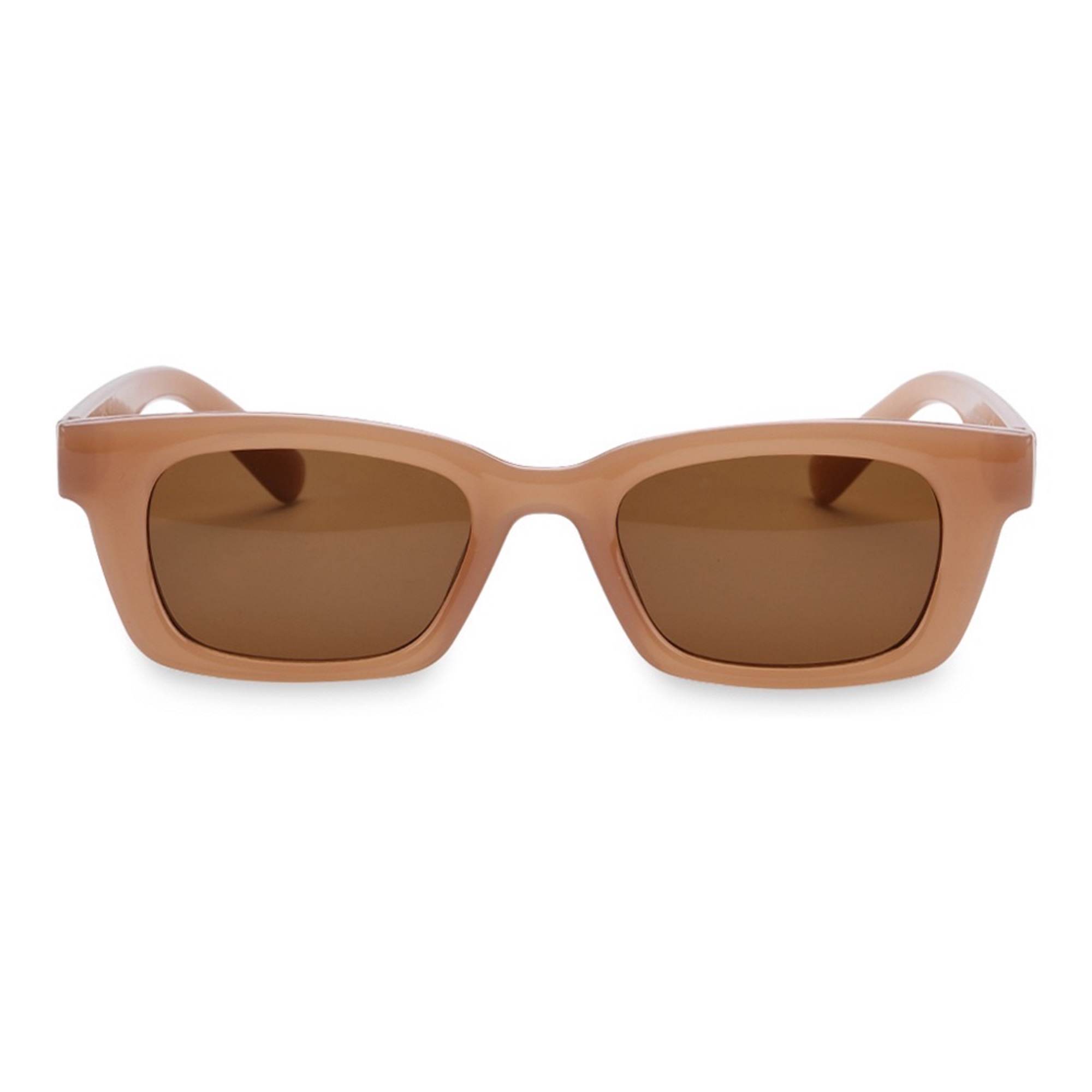 AUGEN By Visions India Retro Vintage Narrow Rectangular Abstract Unisex Sunglasses UV400 Protected Medium Size (Brown2, 125) - Pack of 1