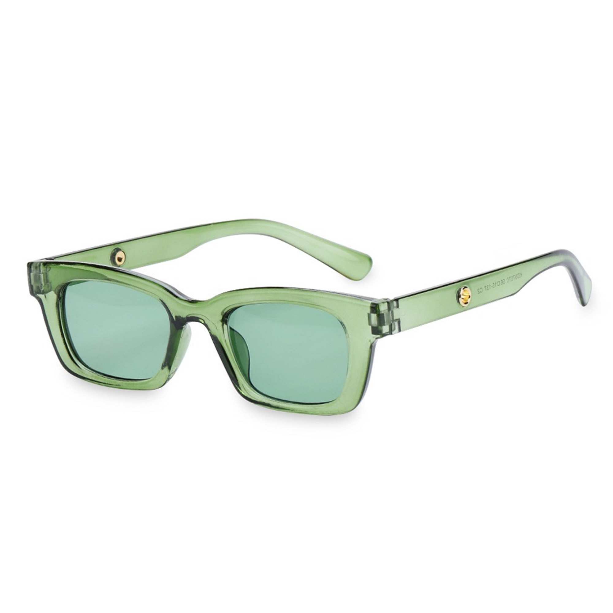 AUGEN By Visions India Retro Vintage Narrow Rectangular Abstract Unisex Sunglasses UV400 Protected Medium Size (Green, 125) - Pack of 1