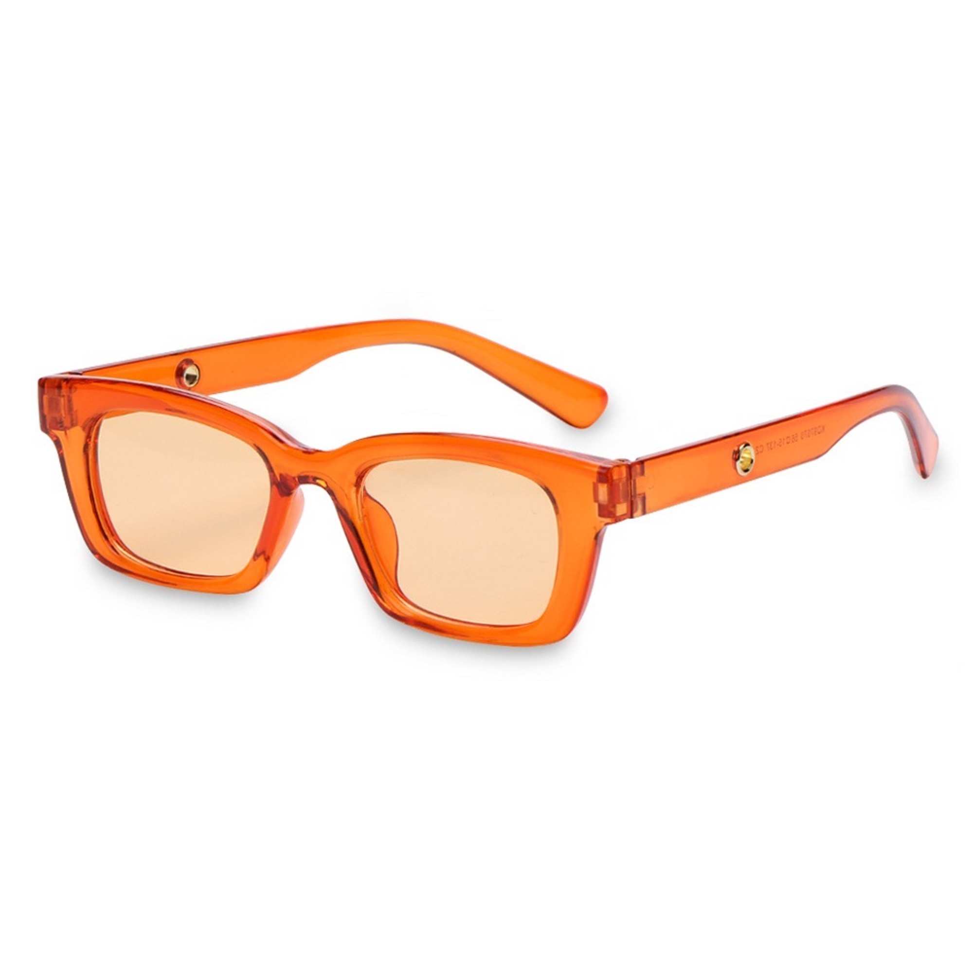 AUGEN Unisex Rectangular Sunglasses Orange Frame, Orange Lens (Medium)