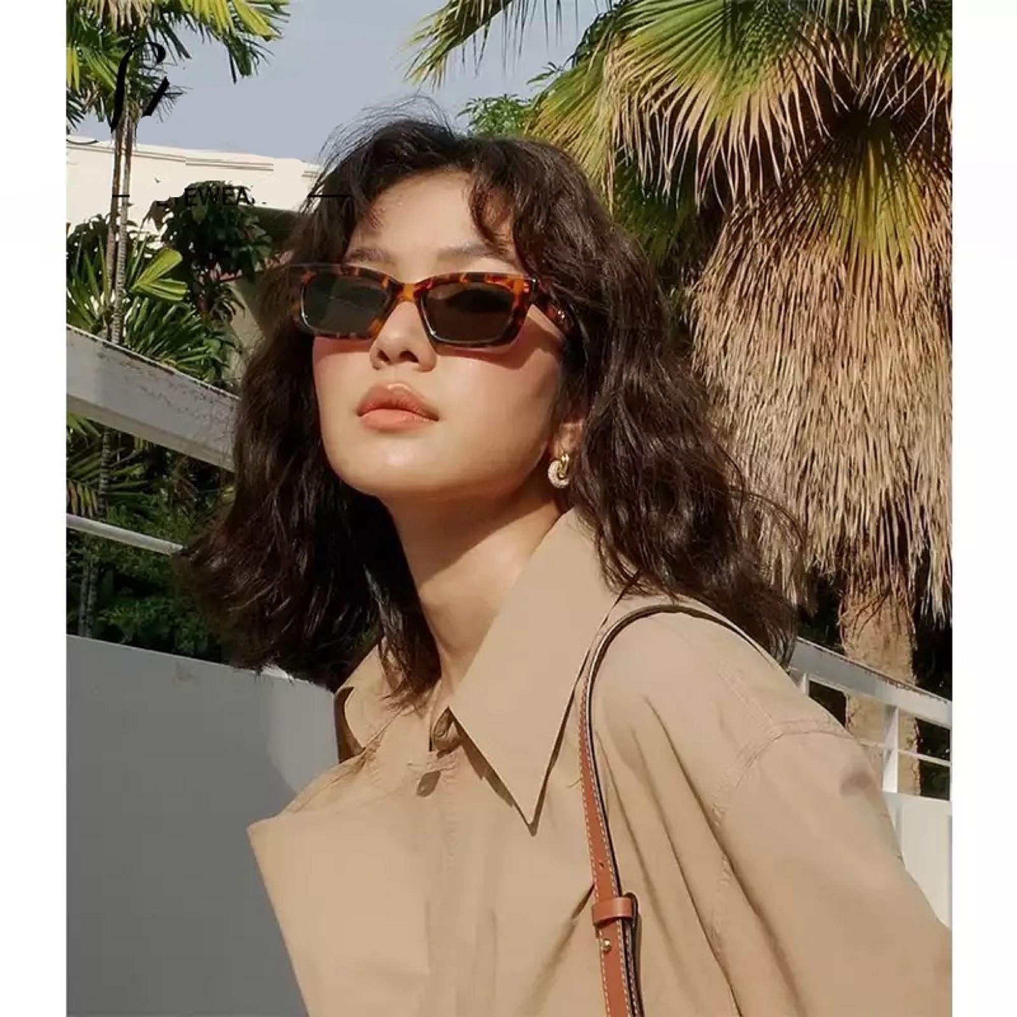 AUGEN Unisex Rectangular Sunglasses Orange Frame, Orange Lens (Medium)