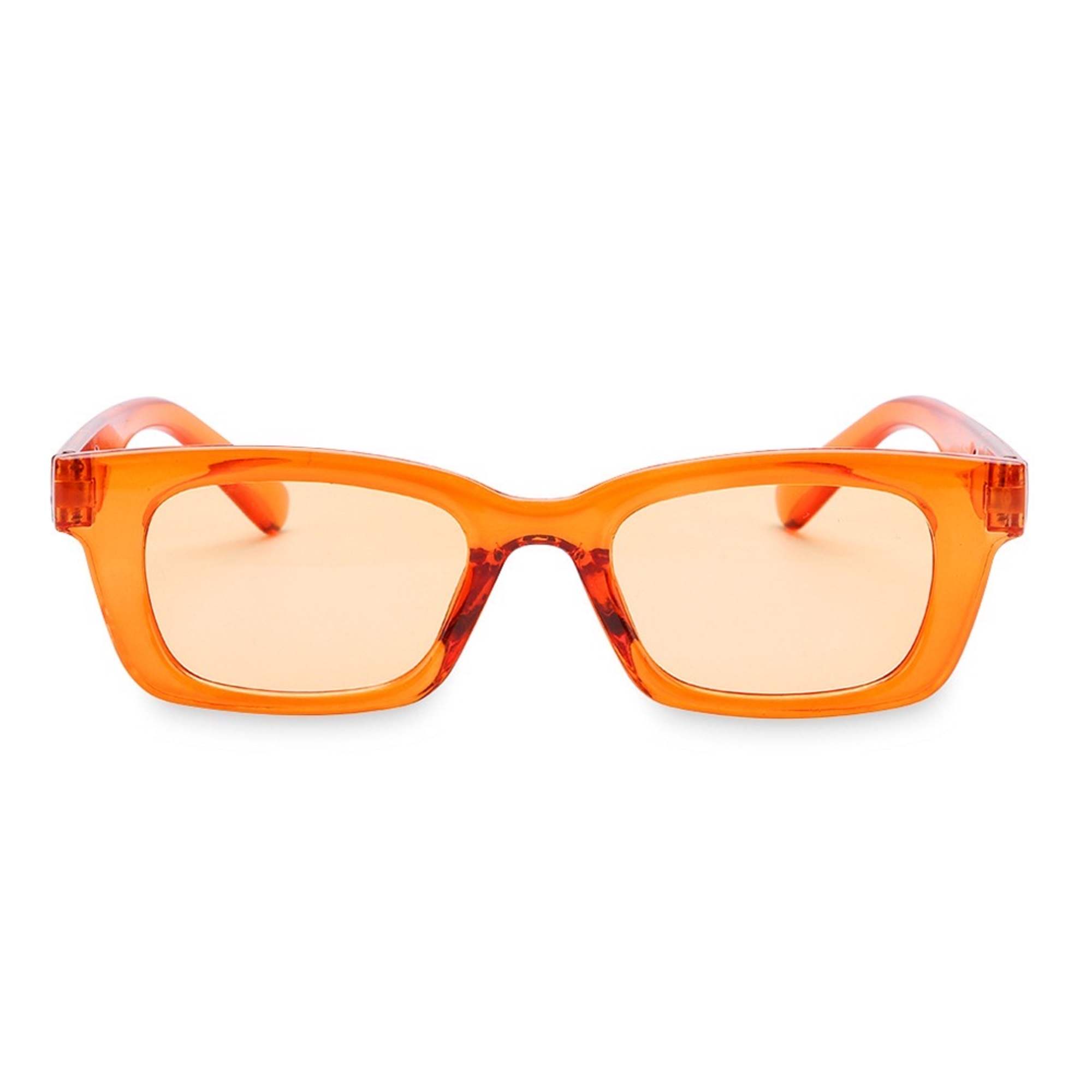 AUGEN Unisex Rectangular Sunglasses Orange Frame, Orange Lens (Medium)