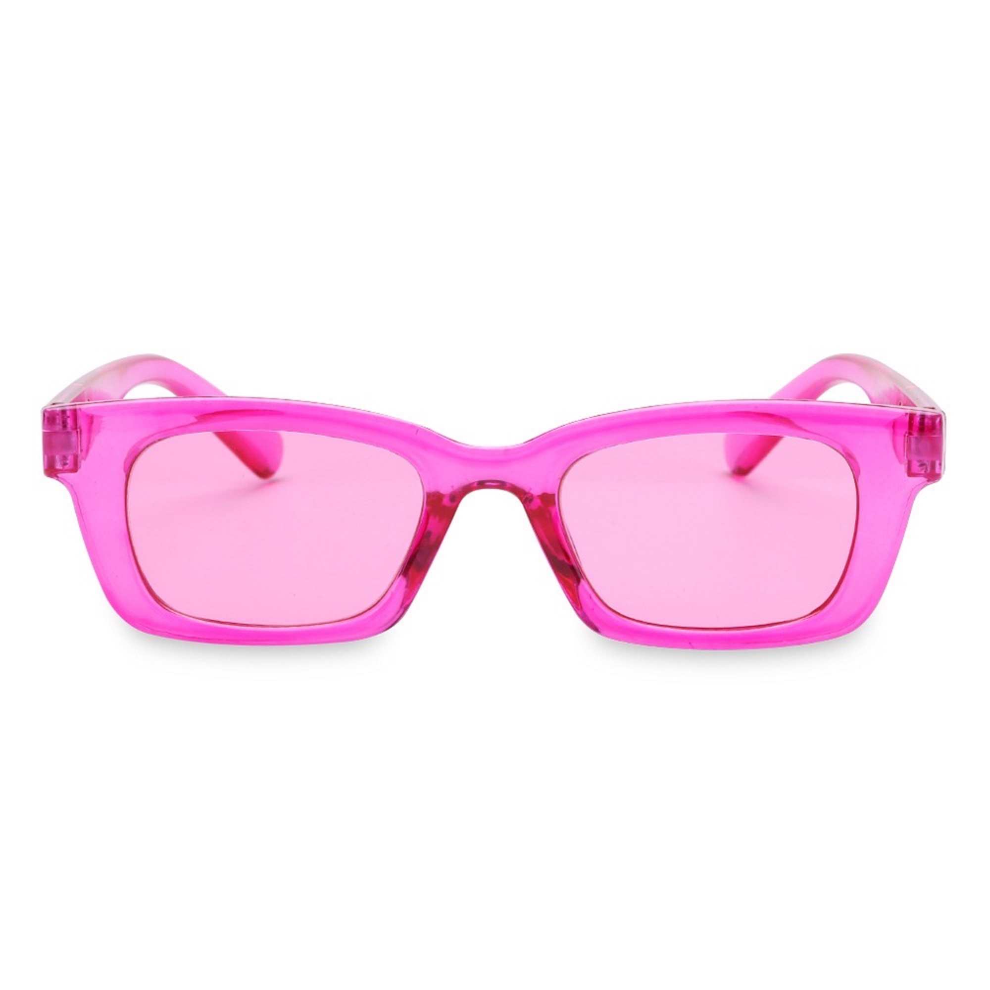 AUGEN By Visions India Retro Vintage Narrow Rectangular Abstract Unisex Sunglasses UV400 Protected Medium Size (Pink, 125) - Pack of 1