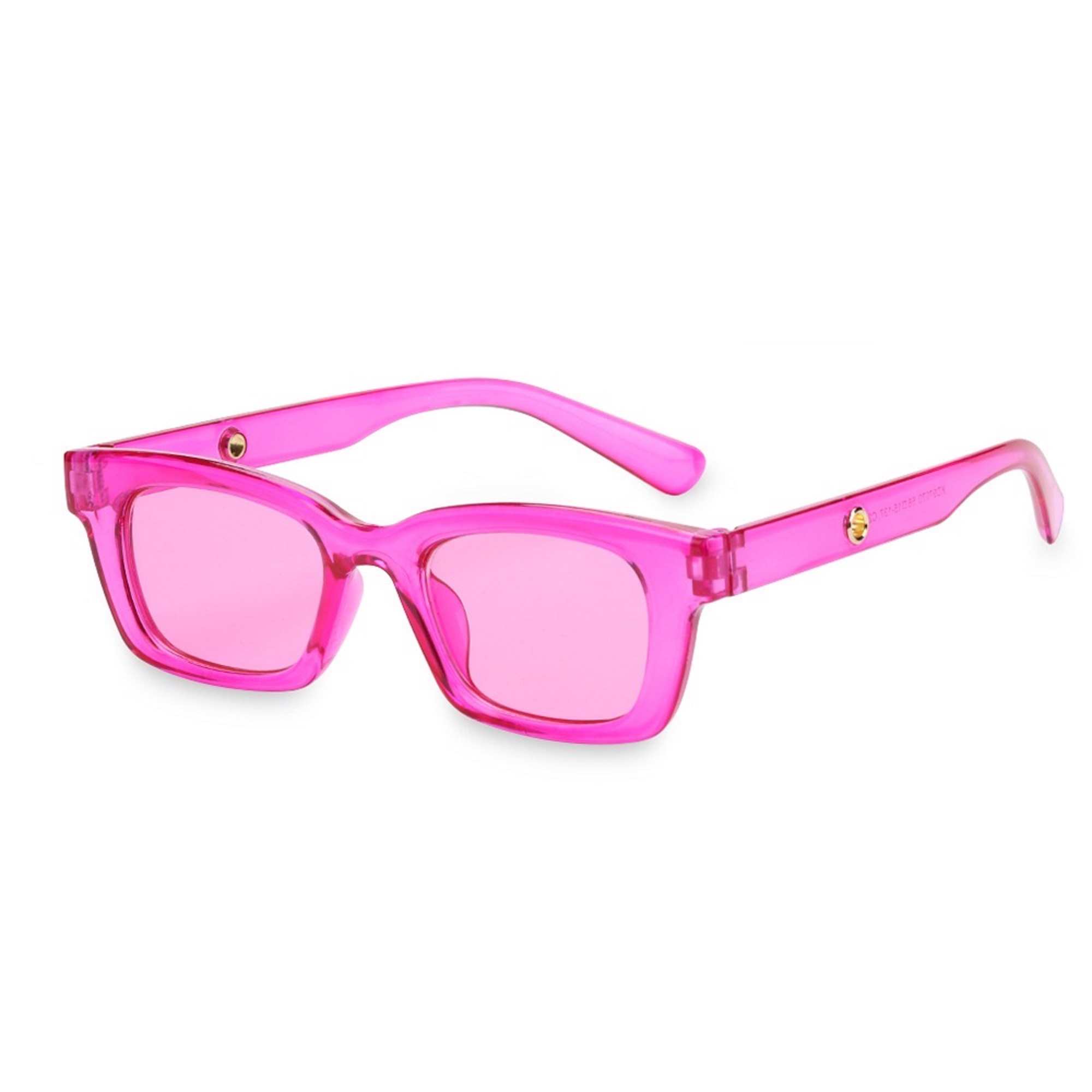 AUGEN By Visions India Retro Vintage Narrow Rectangular Abstract Unisex Sunglasses UV400 Protected Medium Size (Pink, 125) - Pack of 1