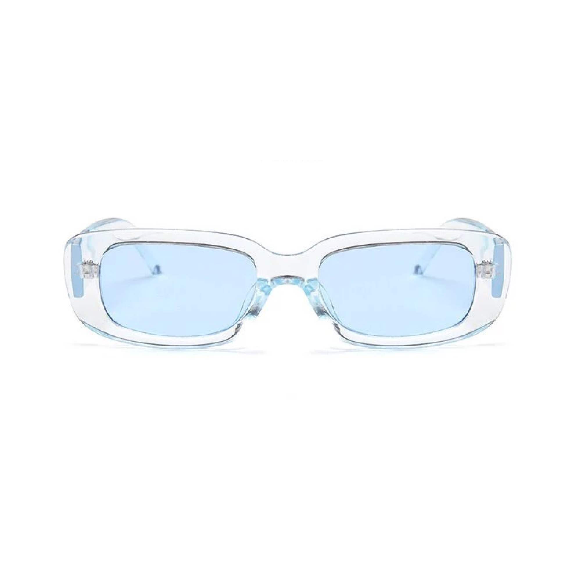 AUGEN Unisex Rectangular Sunglasses Blue Frame Blue Lens (Medium) - Pack of 1