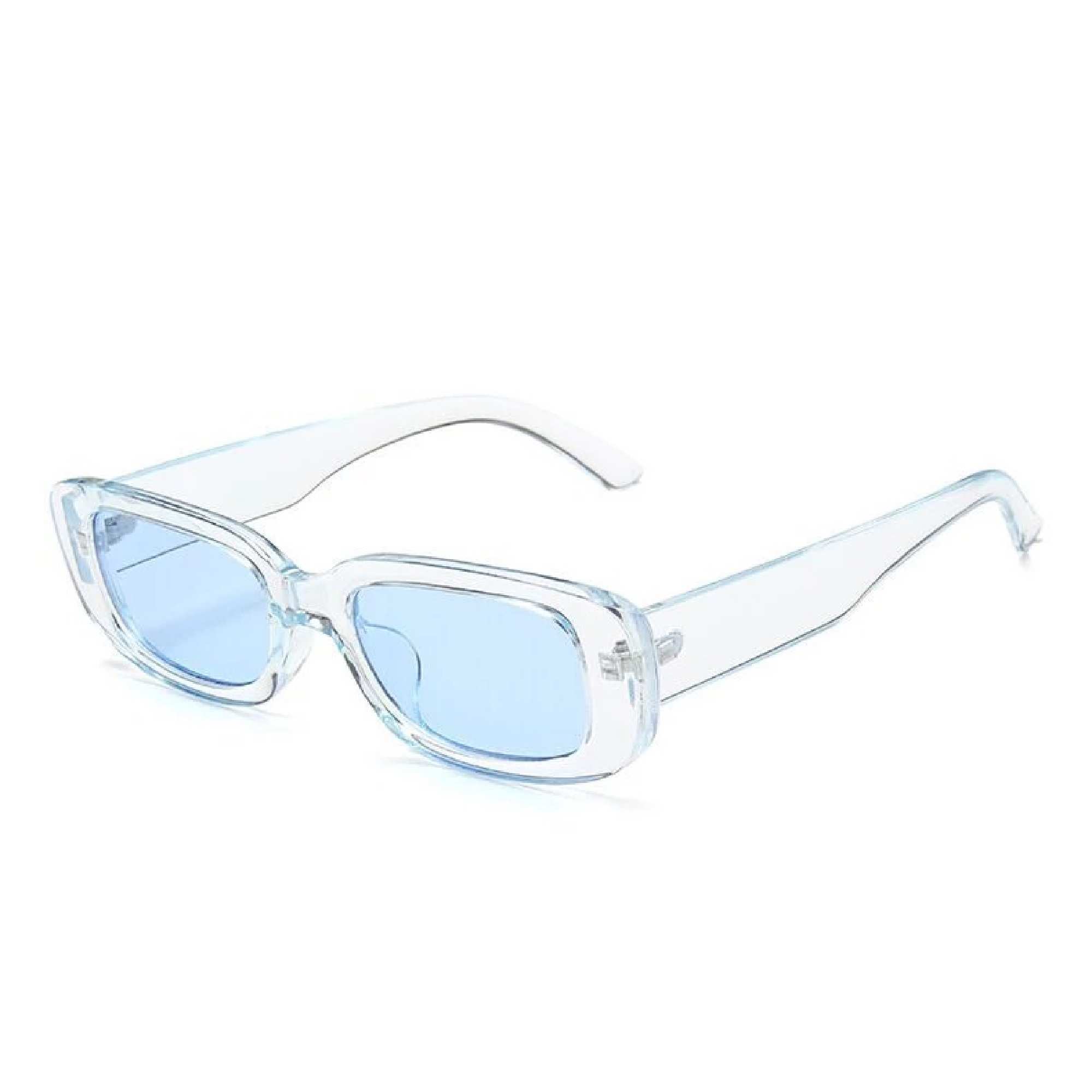 AUGEN Unisex Rectangular Sunglasses Blue Frame Blue Lens (Medium) - Pack of 1