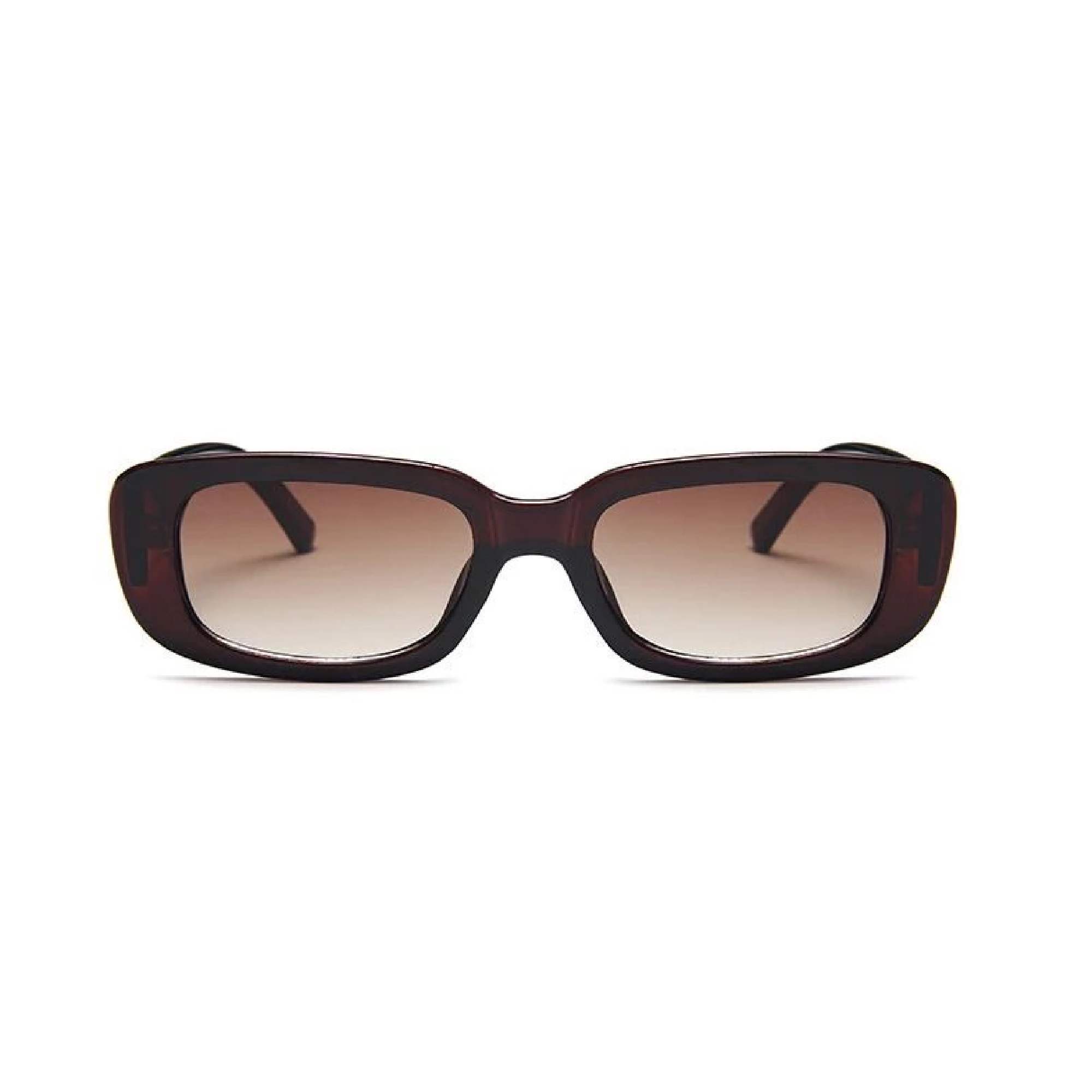 AUGEN Unisex Rectangular Sunglasses Brown Frame Brown Lens ( Medium )