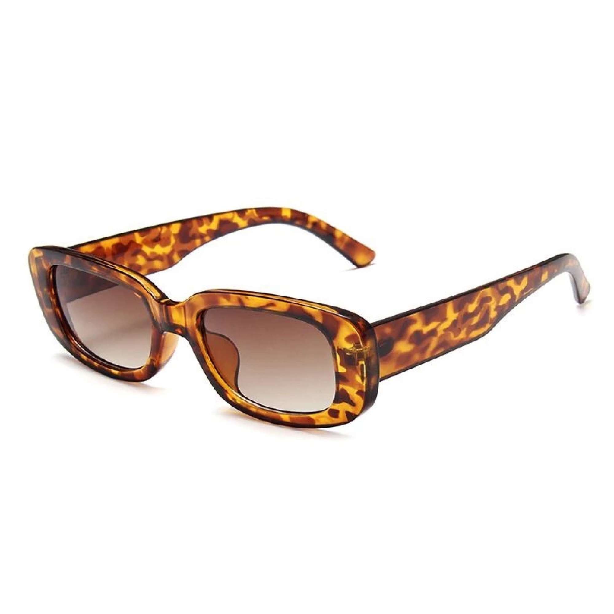 AUGEN Unisex Rectangular Sunglasses Brown Frame Brown Lens (Medium) - Pack of 1