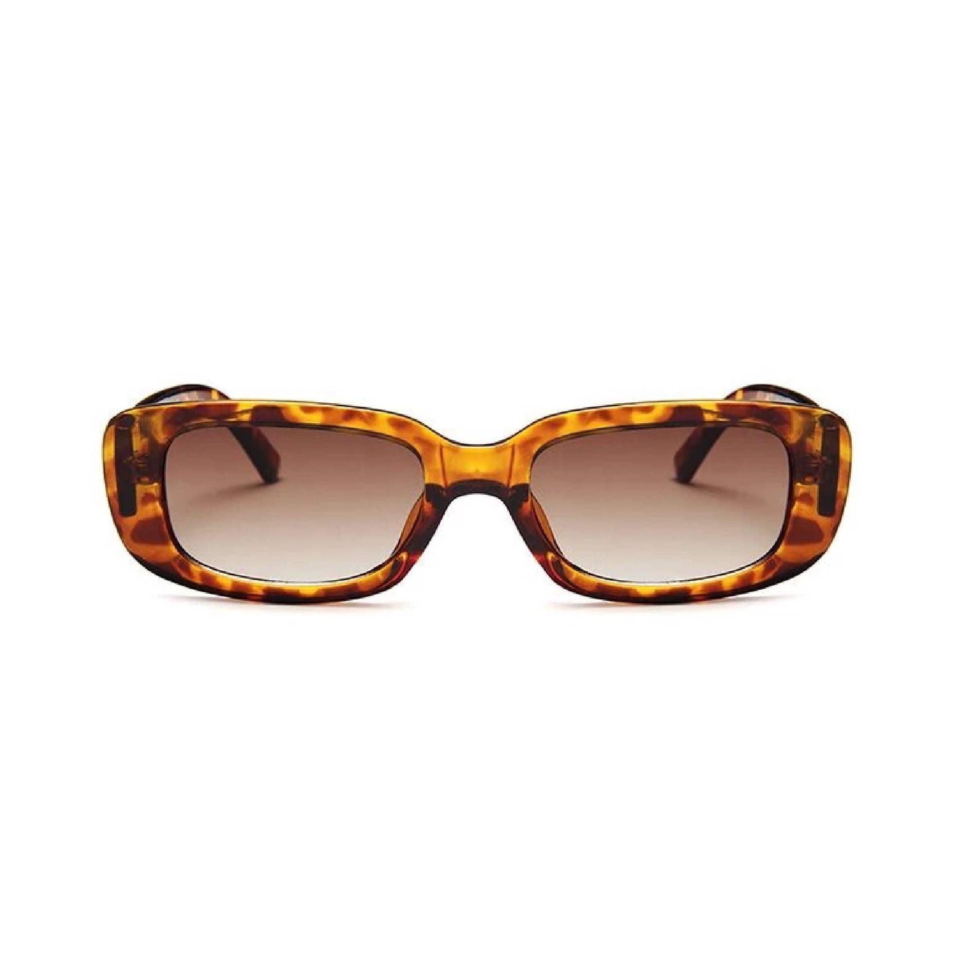 AUGEN Unisex Rectangular Sunglasses Brown Frame Brown Lens (Medium) - Pack of 1