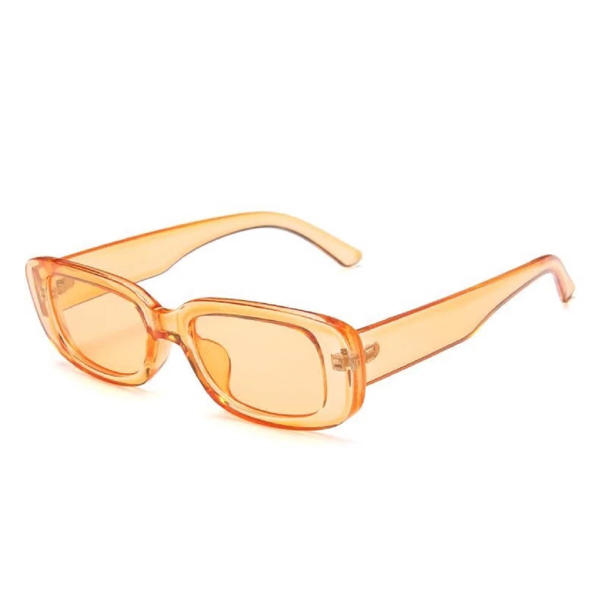 AUGEN Unisex Rectangular Sunglasses Orange Frame Orange Lens ( Medium )