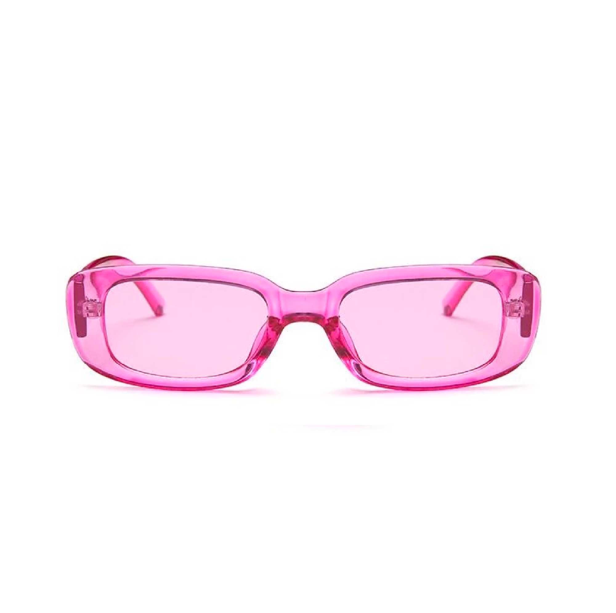 AUGEN Unisex Rectangular Sunglasses Pink Frame Pink Lens (Medium) - Pack of 1
