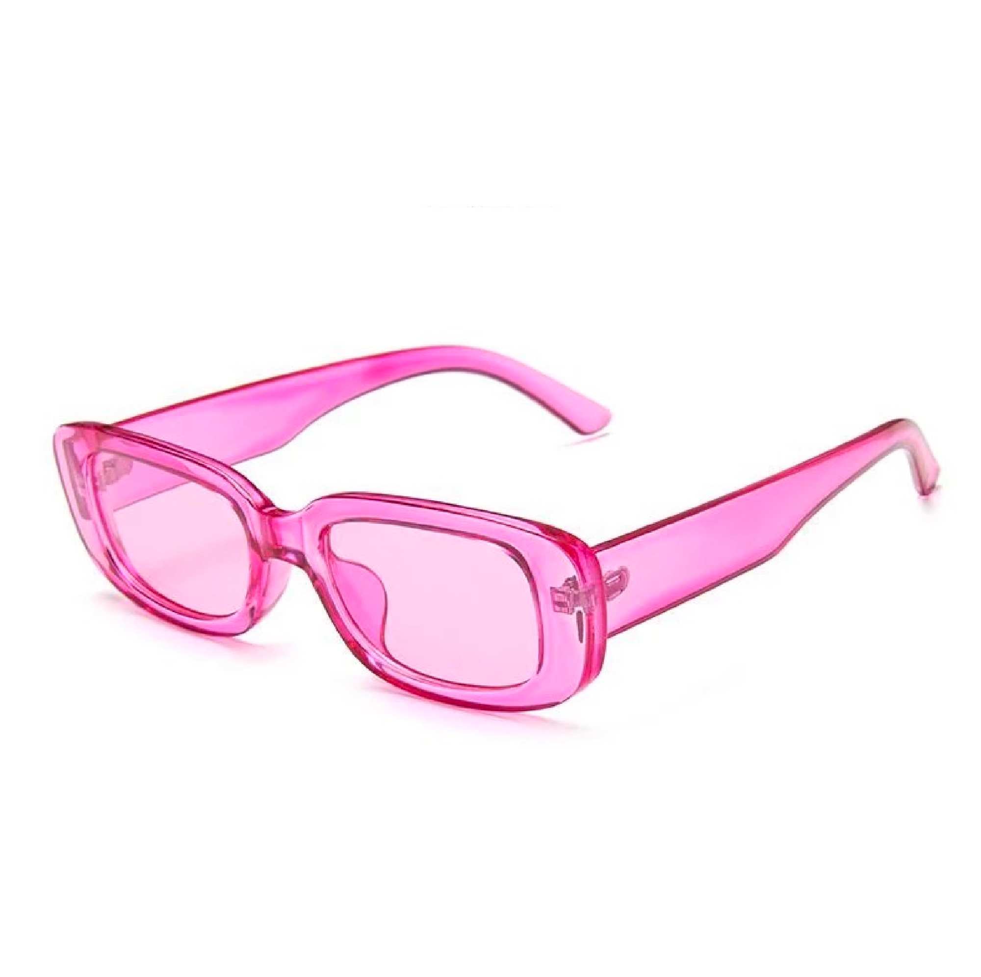 AUGEN Unisex Rectangular Sunglasses Pink Frame Pink Lens (Medium) - Pack of 1
