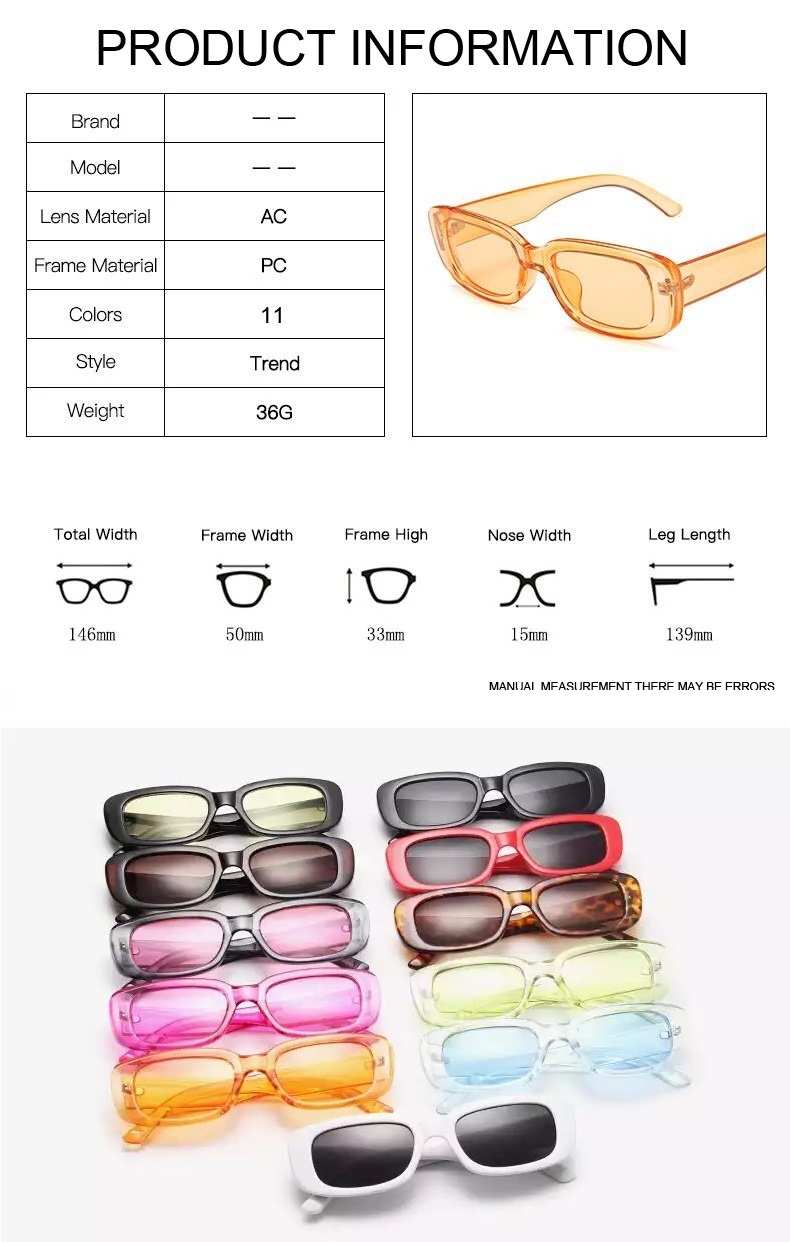 AUGEN Unisex Rectangular Sunglasses Yellow Frame Yellow Lens ( Medium )