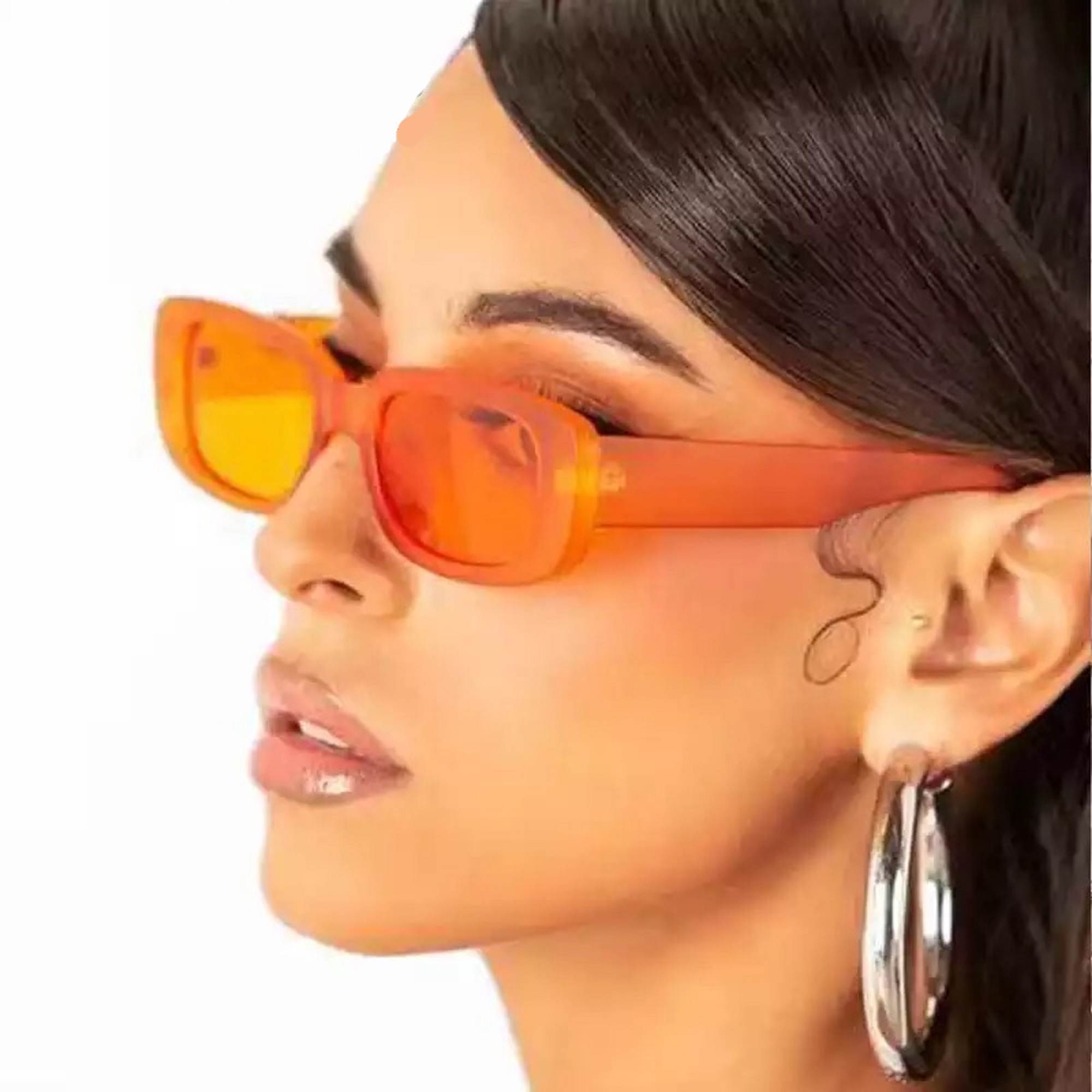AUGEN Unisex Rectangular Sunglasses Yellow Frame Yellow Lens ( Medium )