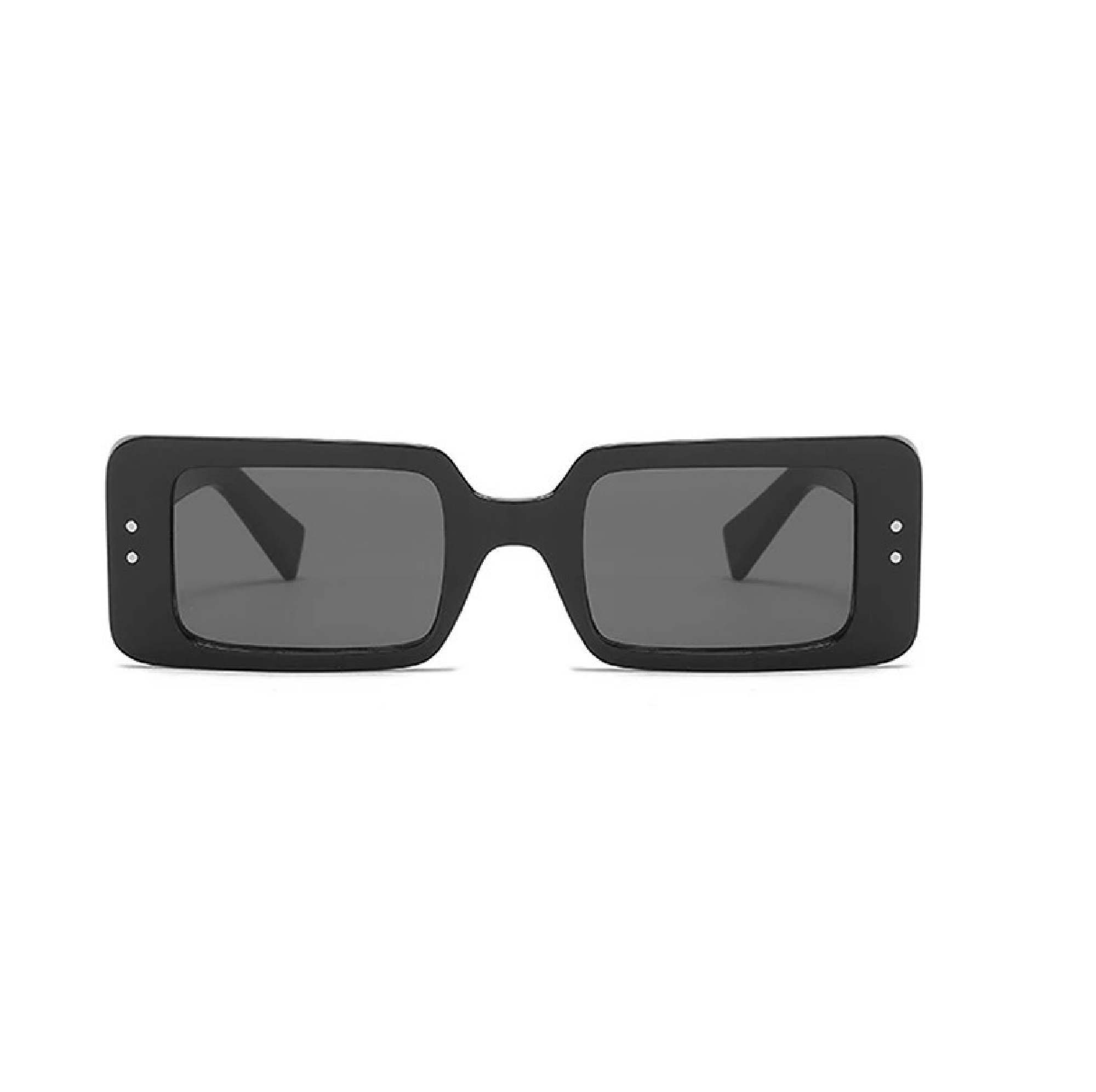 AUGEN By Visions India Retro Vintage Narrow Rectangular Abstract Unisex Sunglasses UV400 Protected Medium Size (Black, 127) - Pack of 1