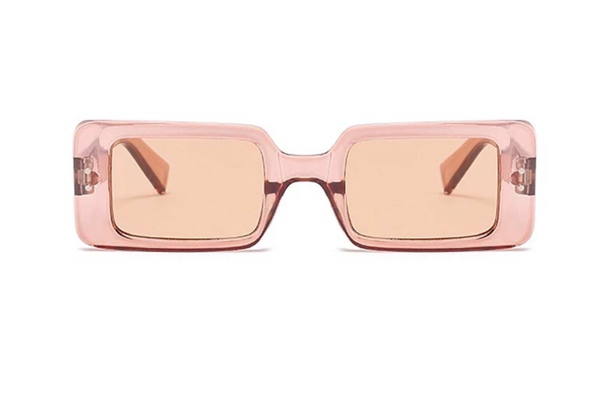 AUGEN By Visions India Retro Vintage Narrow Rectangular Abstract Unisex Sunglasses UV400 Protected Medium Size (Brown, 127) - Pack of 1