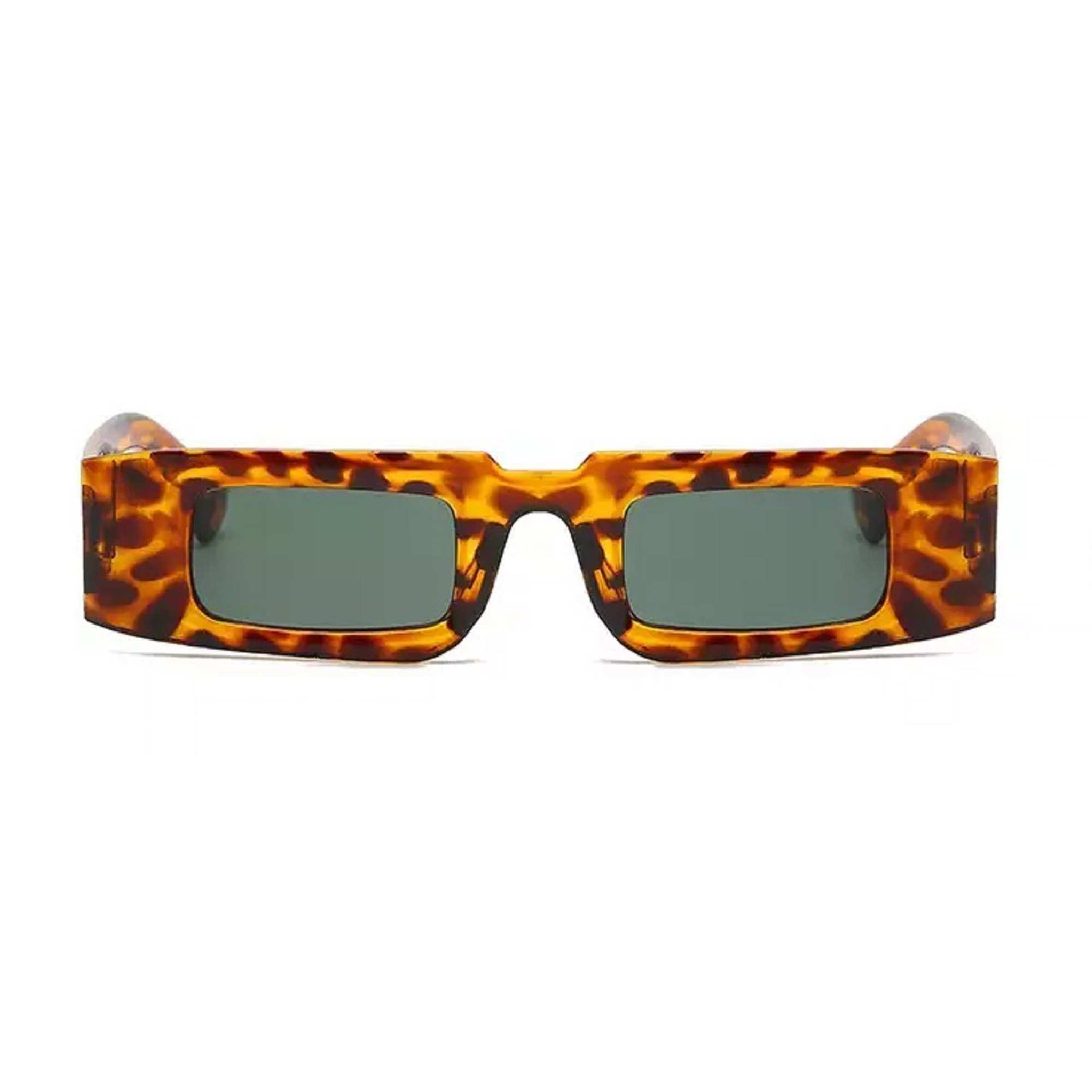 AUGEN Unisex Rectangular Sunglasses Brown Frame Black Lens ( Medium )
