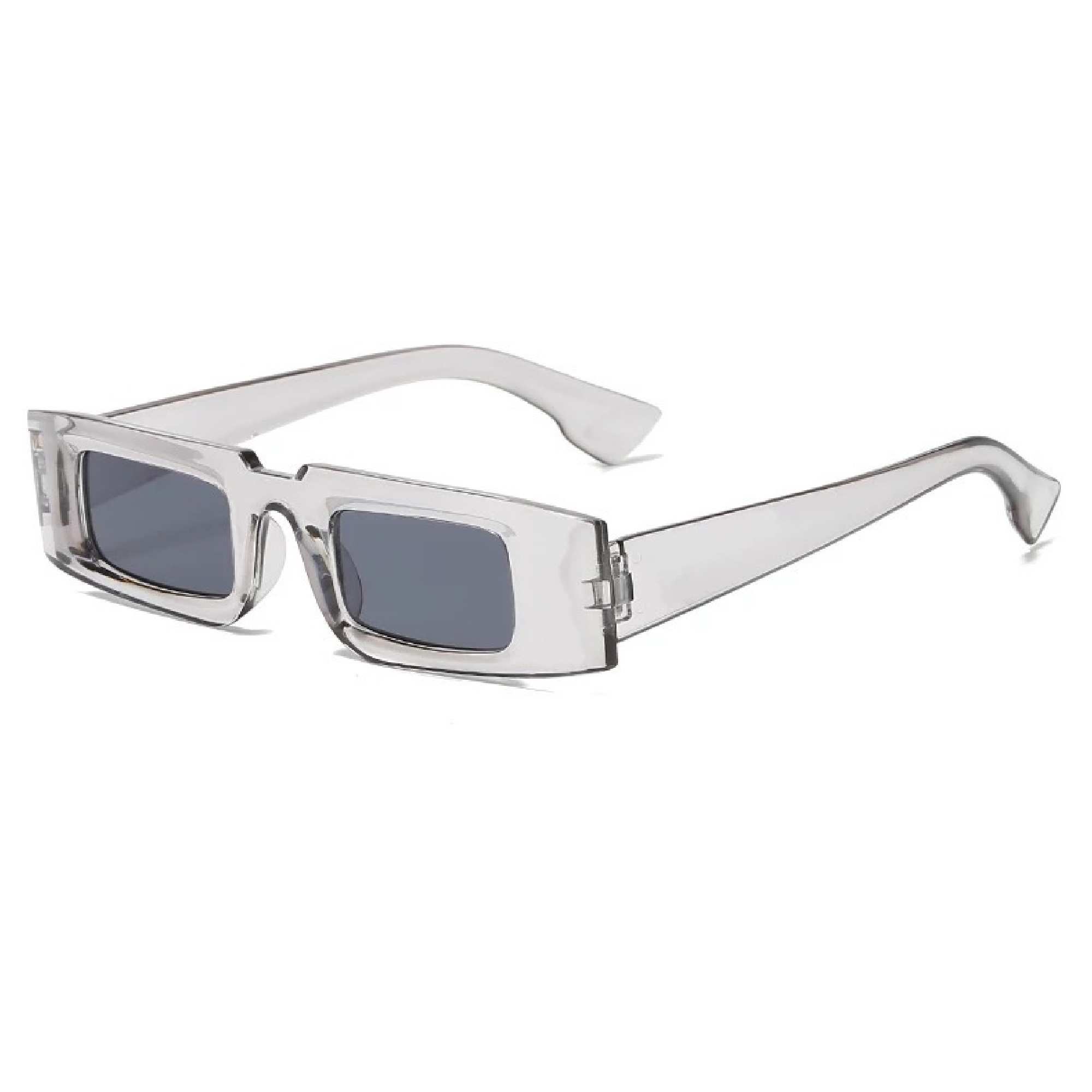 AUGEN Unisex Rectangular Sunglasses Grey Frame Black Lens ( Medium )