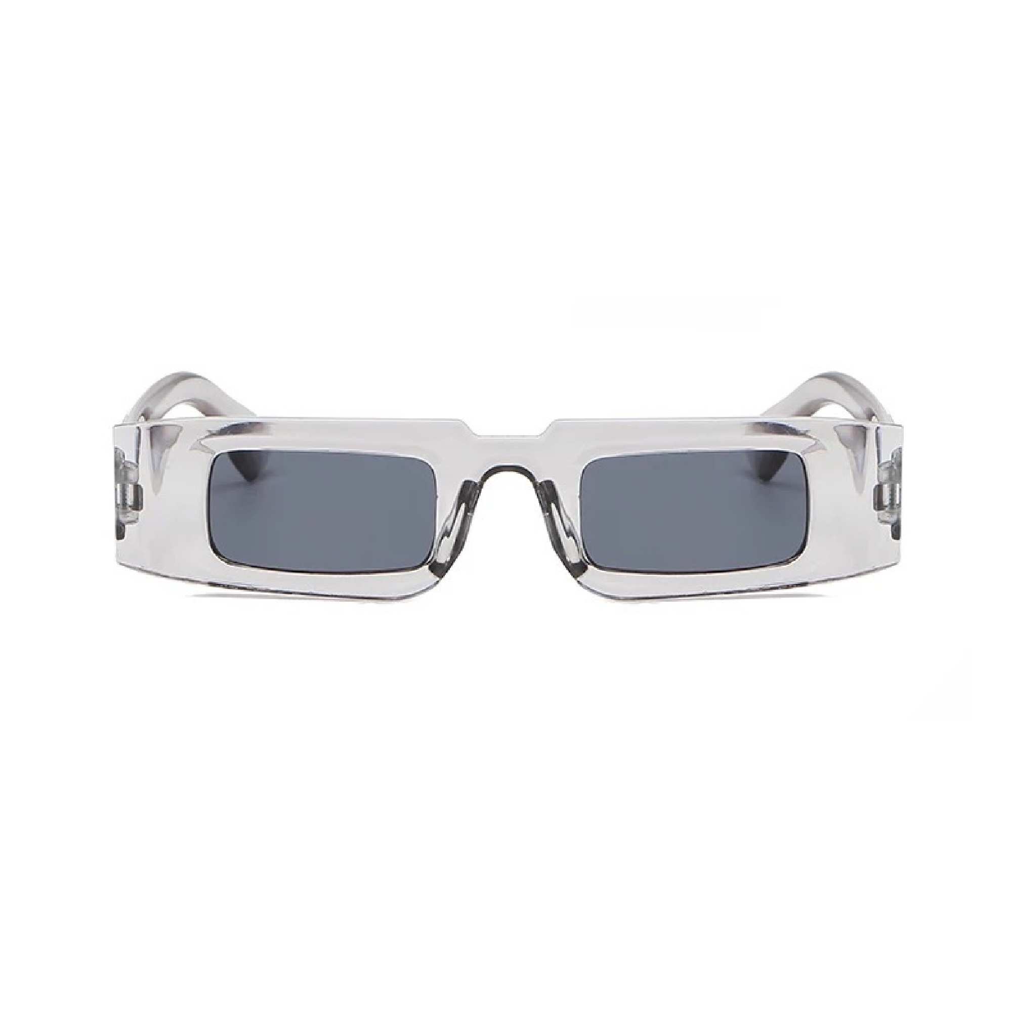 AUGEN Unisex Rectangular Sunglasses Grey Frame Black Lens ( Medium )