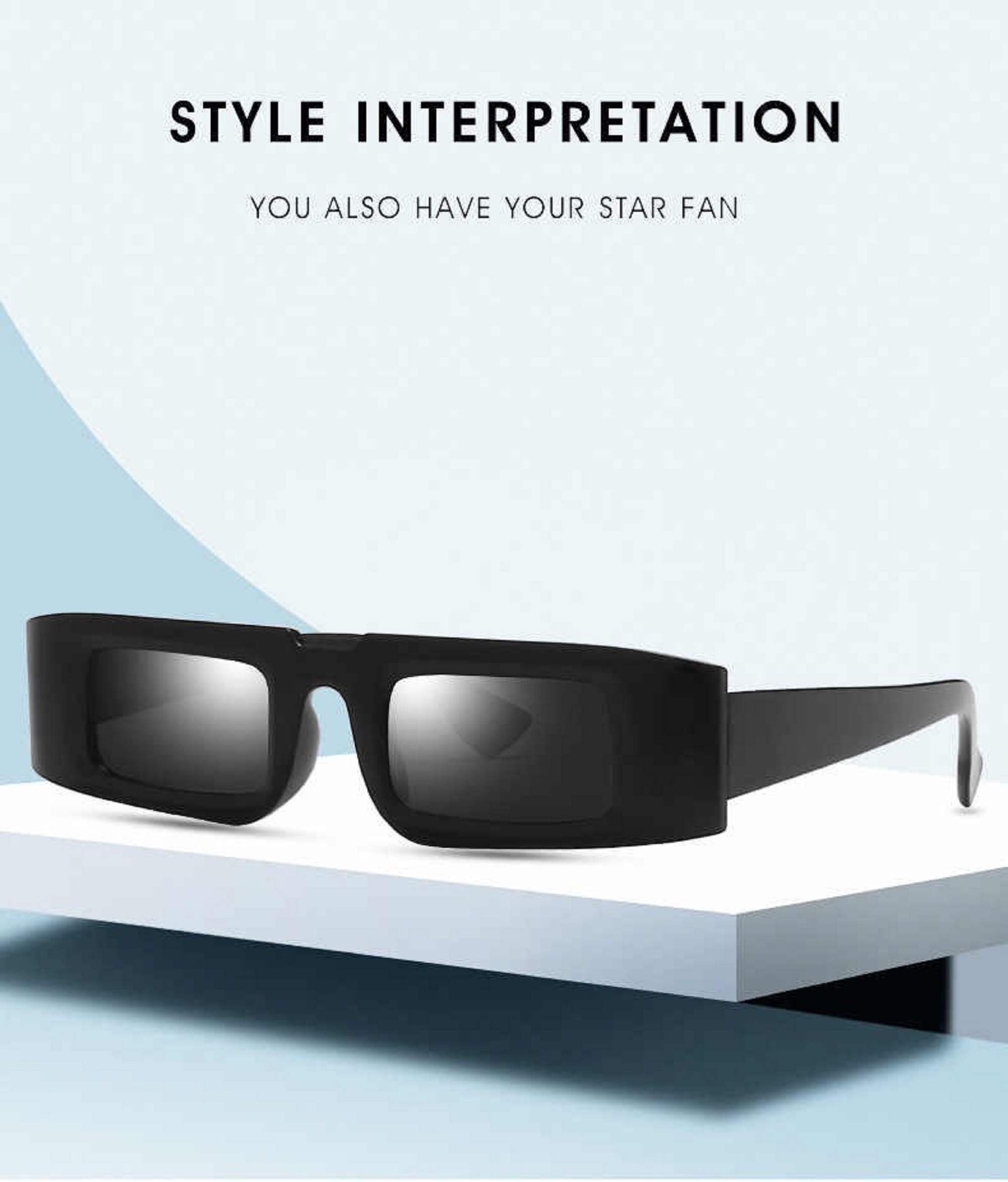 AUGEN Unisex Rectangular Sunglasses White Frame Black Lens ( Medium )