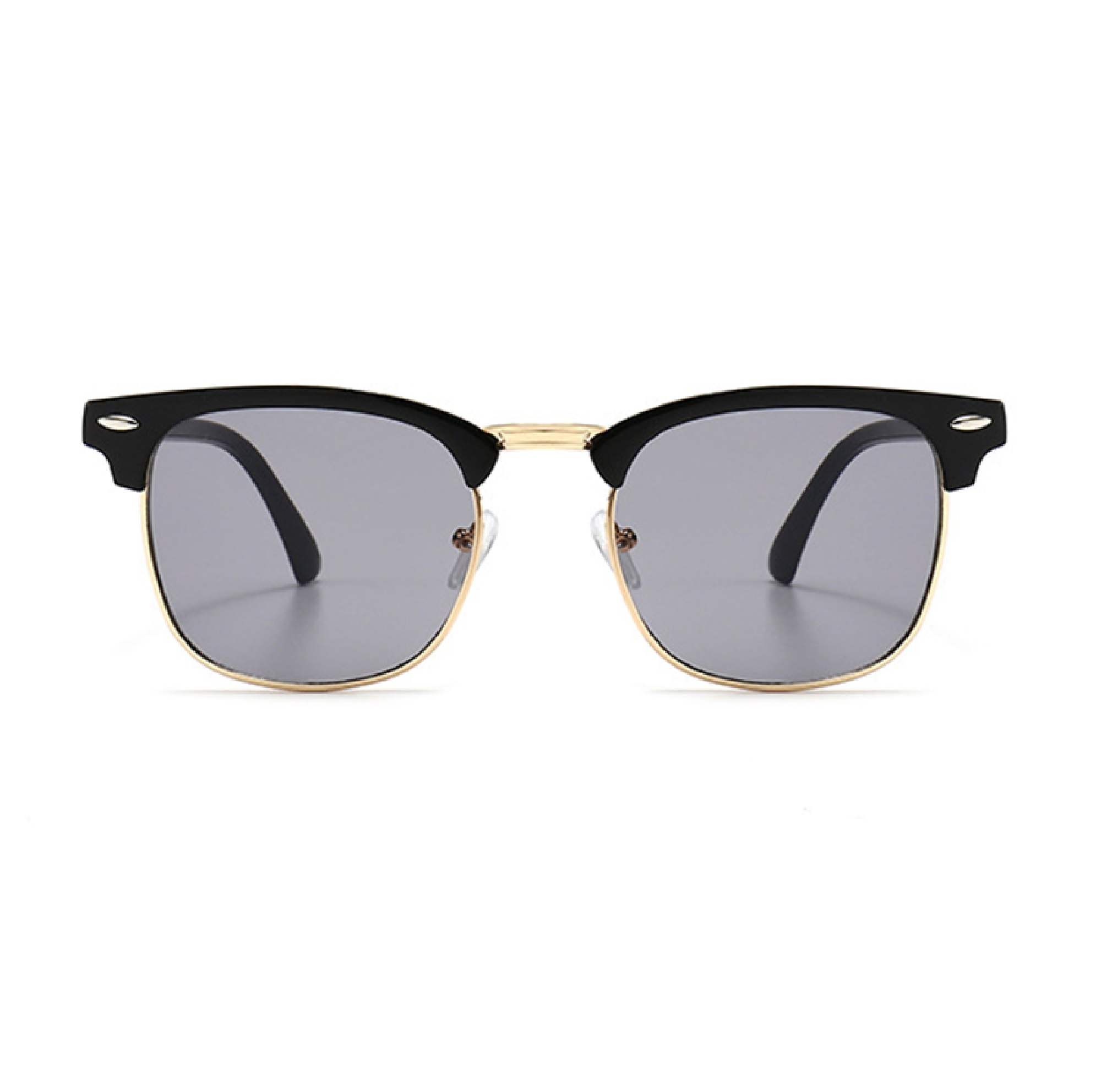 AUGEN By Visions India Retro Vintage Narrow Round Abstract Unisex Sunglasses UV400 Protected Medium Size (Black2, 130)