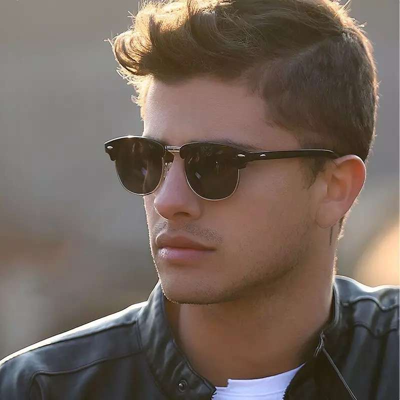 AUGEN By Visions India Retro Vintage Narrow Round Abstract Unisex Sunglasses UV400 Protected Medium Size (Black2, 130)
