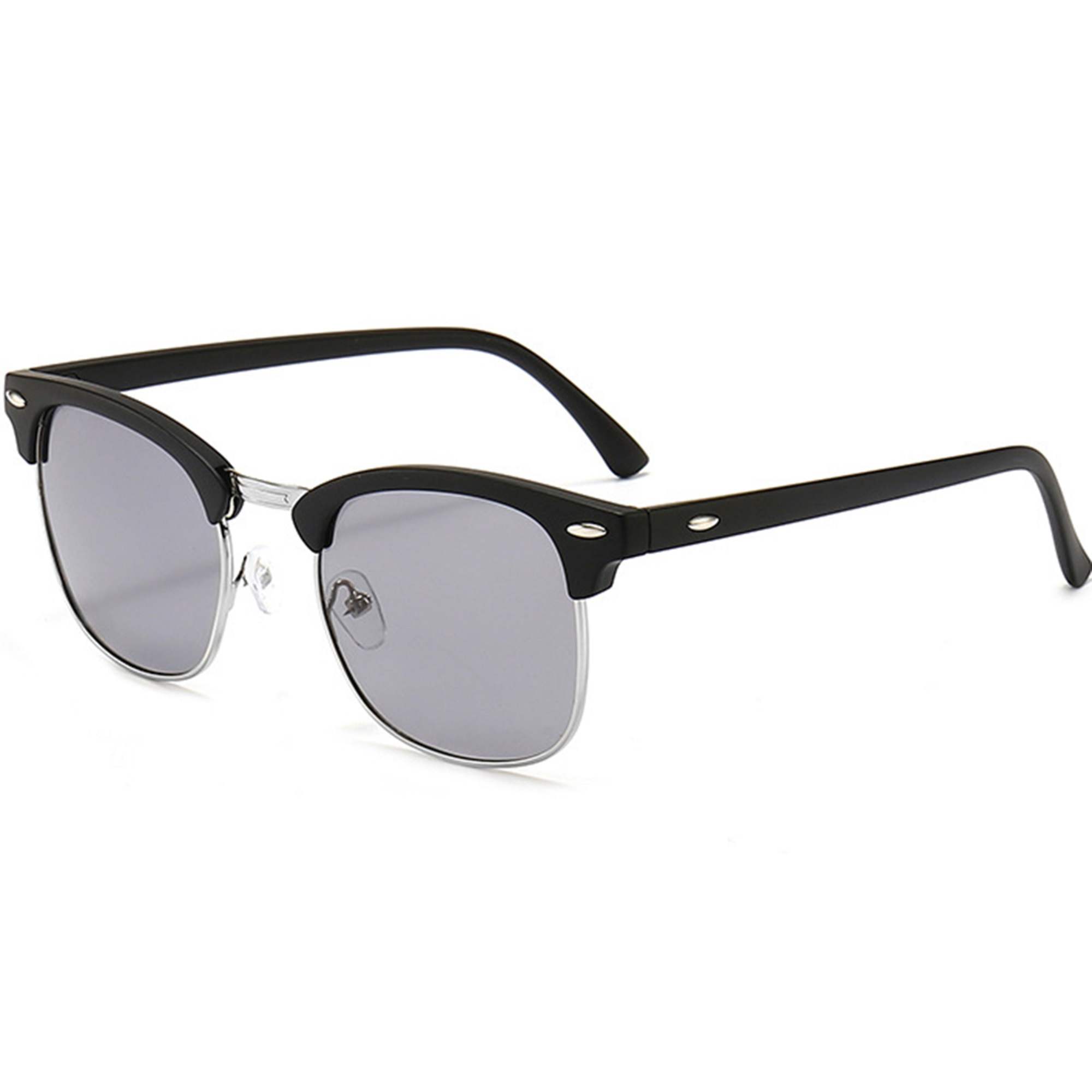 AUGEN By Visions India Retro Vintage Narrow Round Abstract Unisex Sunglasses UV400 Protected Medium Size (Black3, 130)