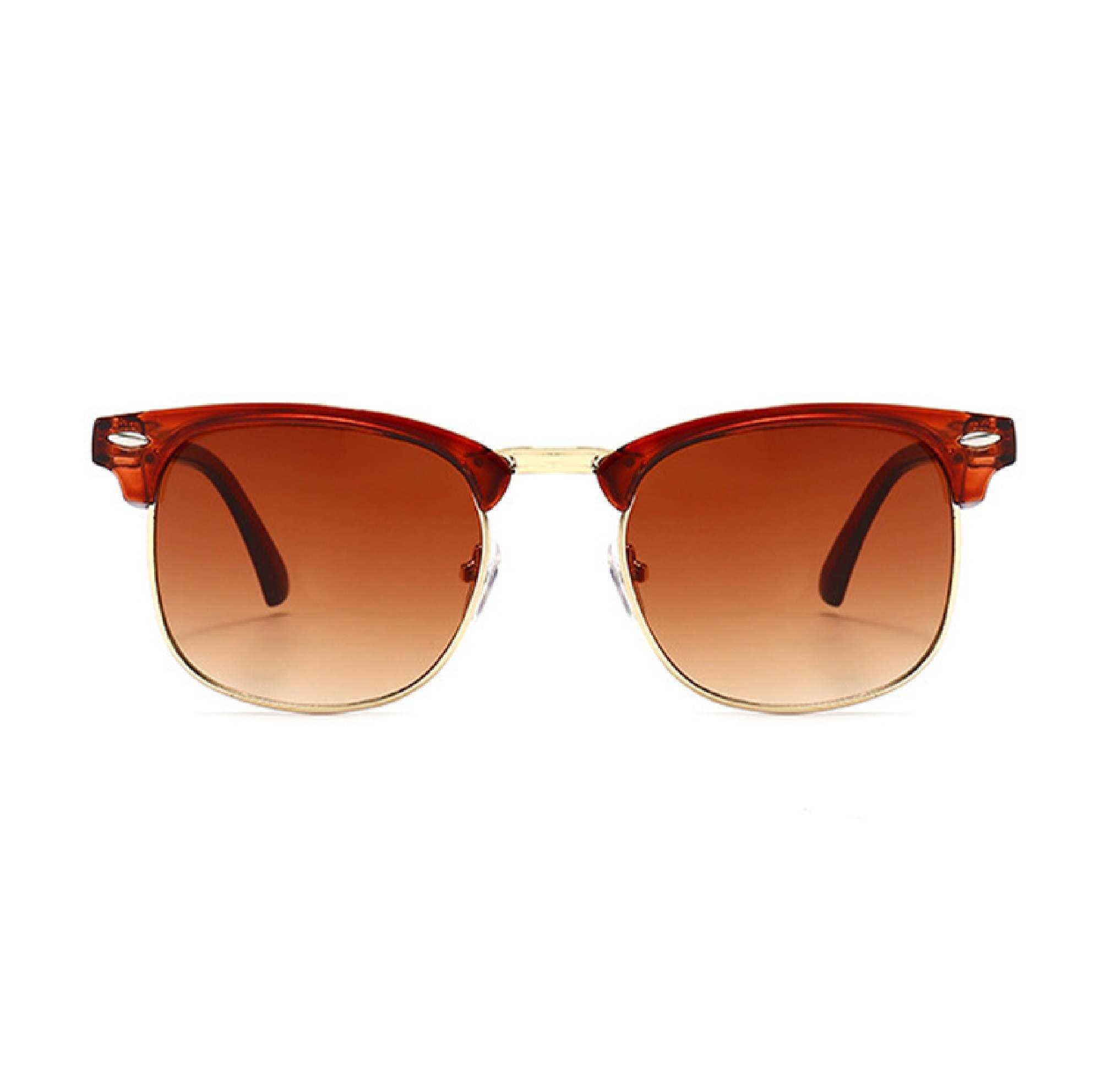 AUGEN By Visions India Retro Vintage Narrow Round Abstract Unisex Sunglasses UV400 Protected Medium Size (Brown, 130)