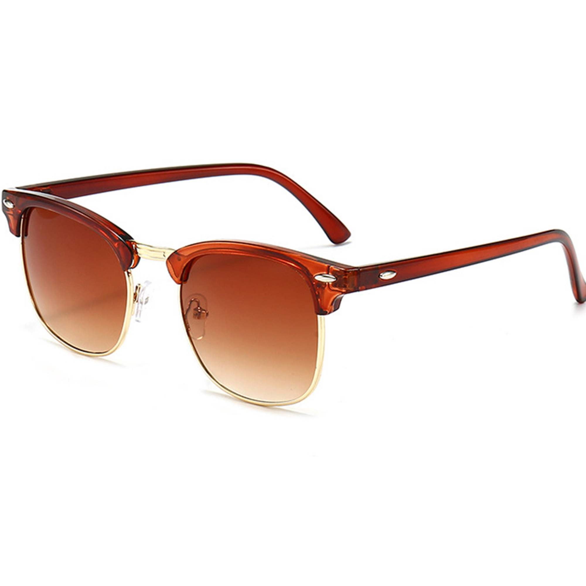 AUGEN By Visions India Retro Vintage Narrow Round Abstract Unisex Sunglasses UV400 Protected Medium Size (Brown, 130)