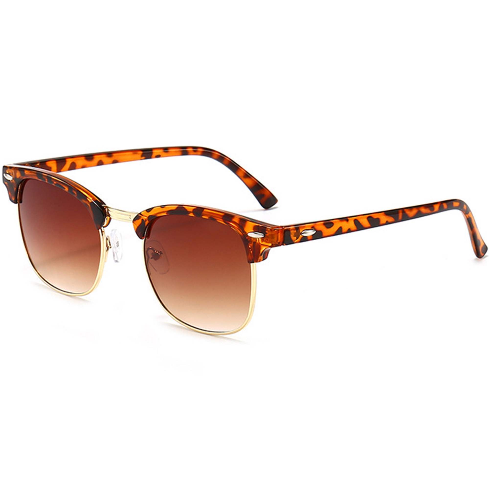 AUGEN By Visions India Retro Vintage Narrow Round Abstract Unisex Sunglasses UV400 Protected Medium Size (DaBrown, 130)