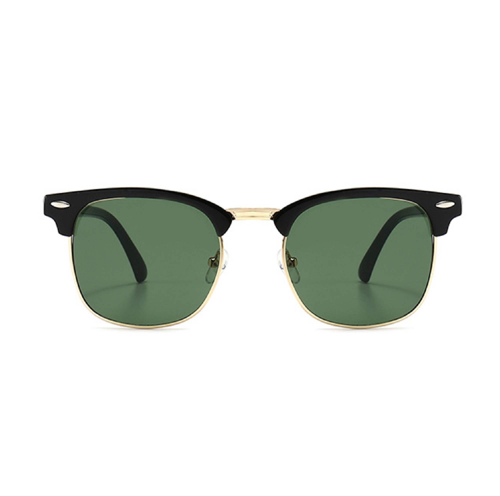 AUGEN By Visions India Retro Vintage Narrow Round Abstract Unisex Sunglasses UV400 Protected Medium Size (Green, 130)