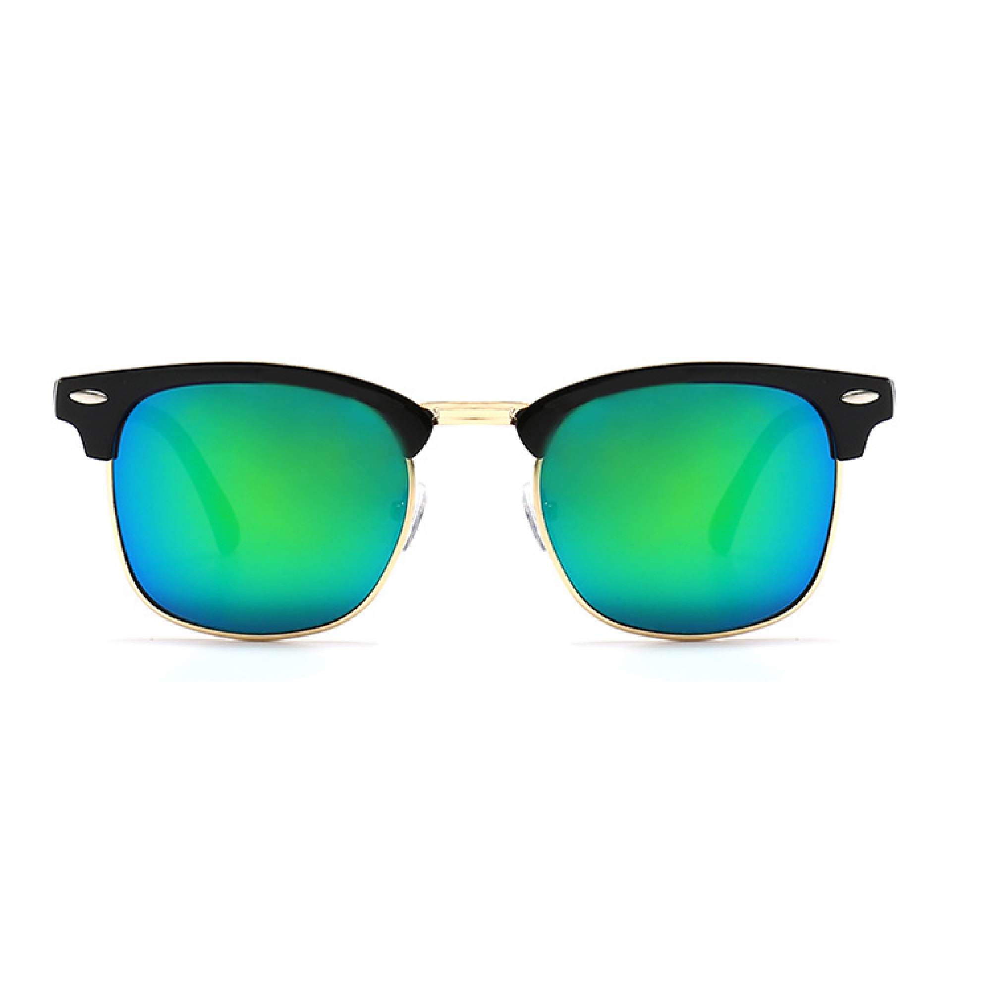 AUGEN By Visions India Retro Vintage Narrow Round Abstract Unisex Sunglasses UV400 Protected Medium Size (GreenM, 130)