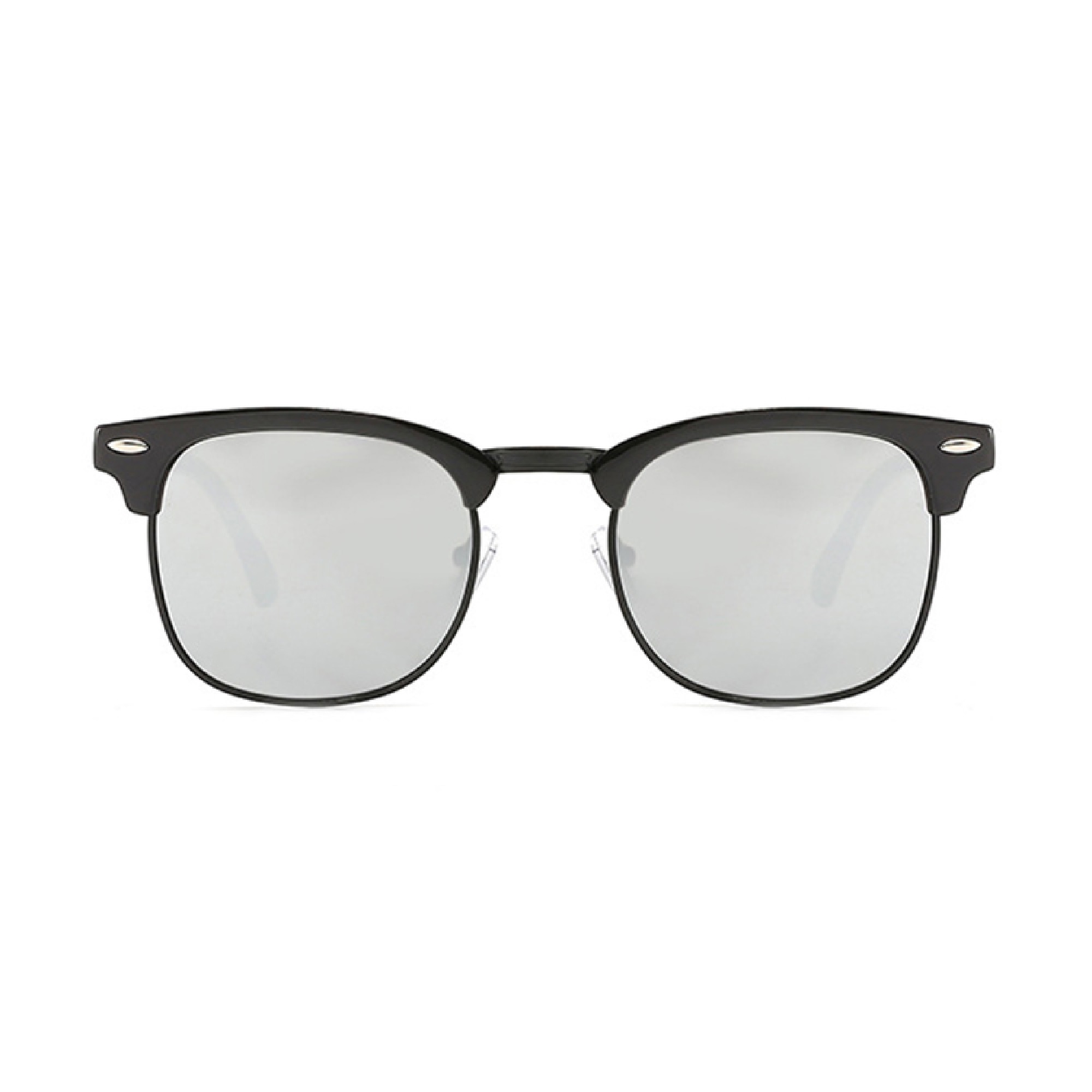 AUGEN By Visions India Retro Vintage Narrow Round Abstract Unisex Sunglasses UV400 Protected Medium Size (Silver, 130)