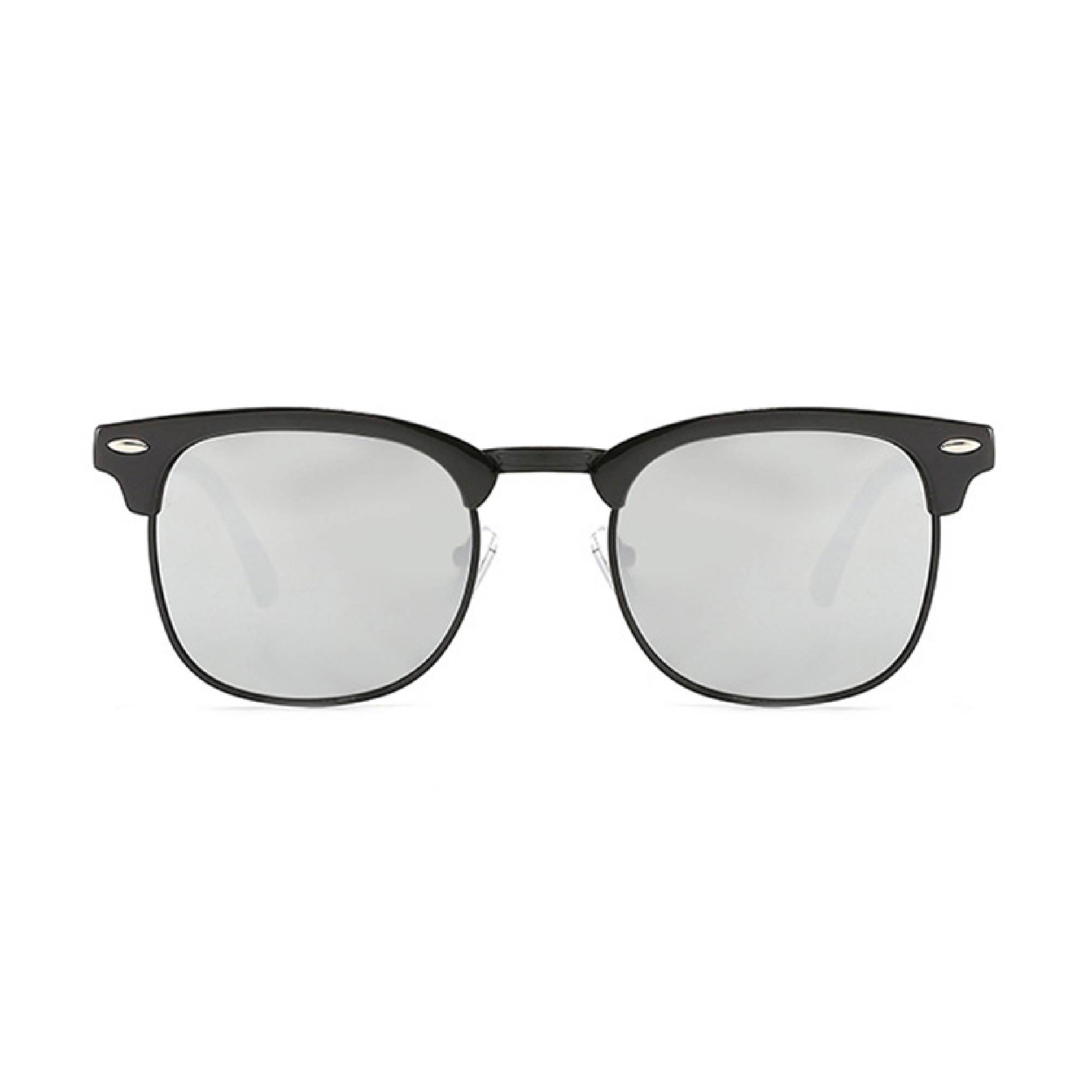 AUGEN By Visions India Retro Vintage Narrow Round Abstract Unisex Sunglasses UV400 Protected Medium Size (Silver, 130)