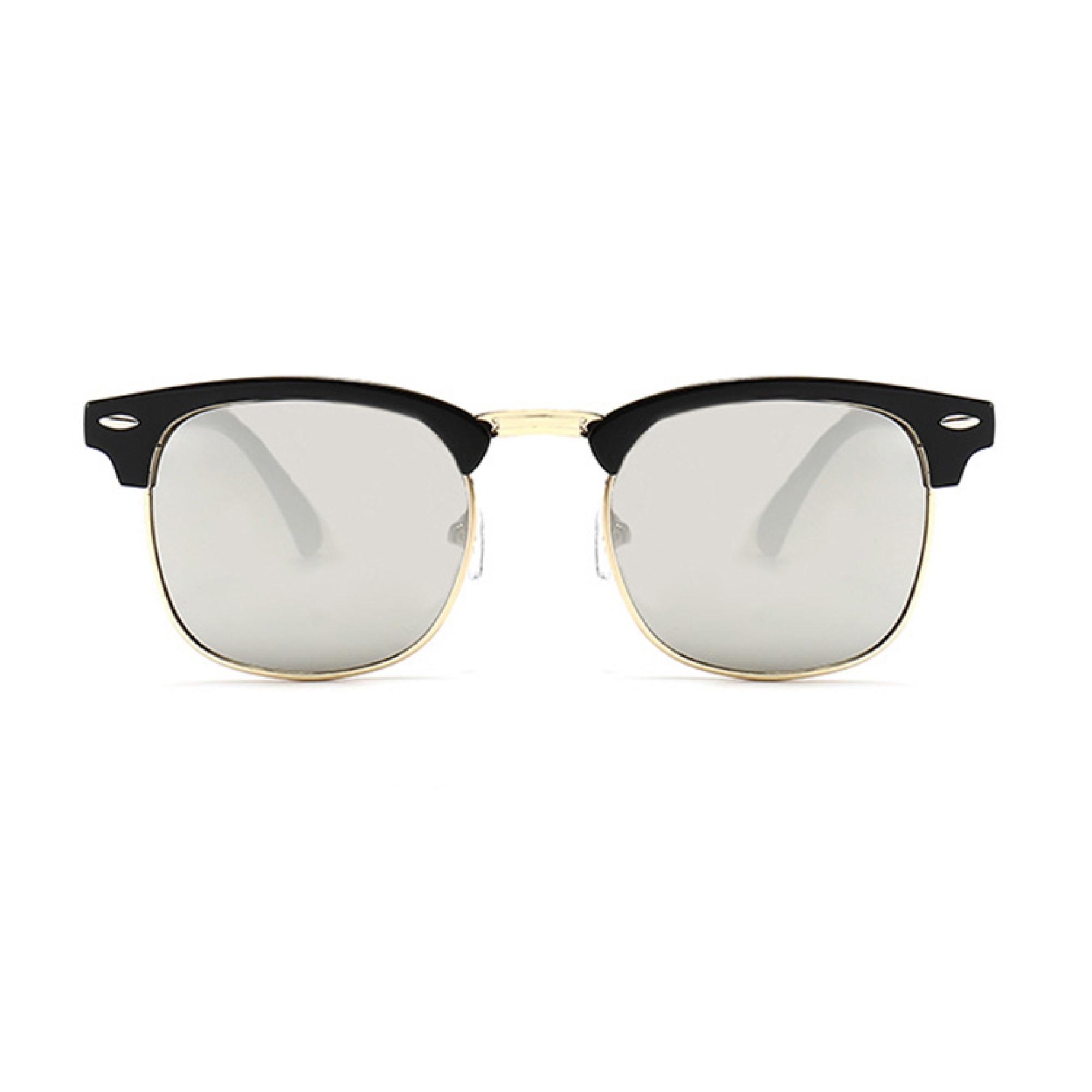 AUGEN By Visions India Retro Vintage Narrow Round Abstract Unisex Sunglasses UV400 Protected Medium Size (Silver2, 130)