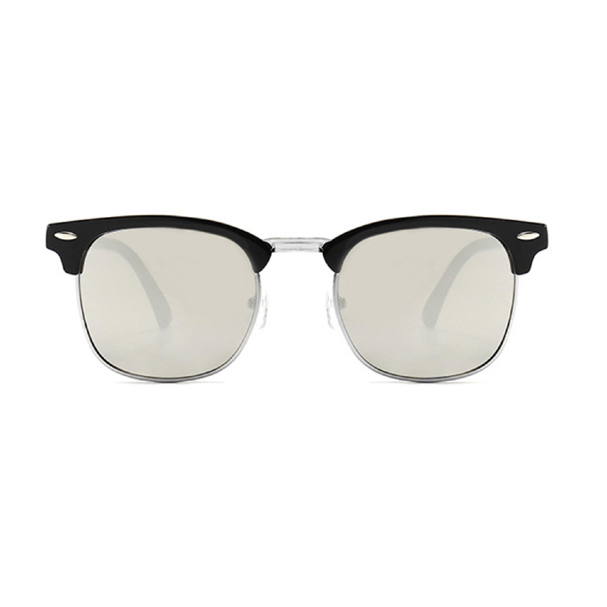 AUGEN By Visions India Retro Vintage Narrow Round Abstract Unisex Sunglasses UV400 Protected Medium Size (Silver3, 130)