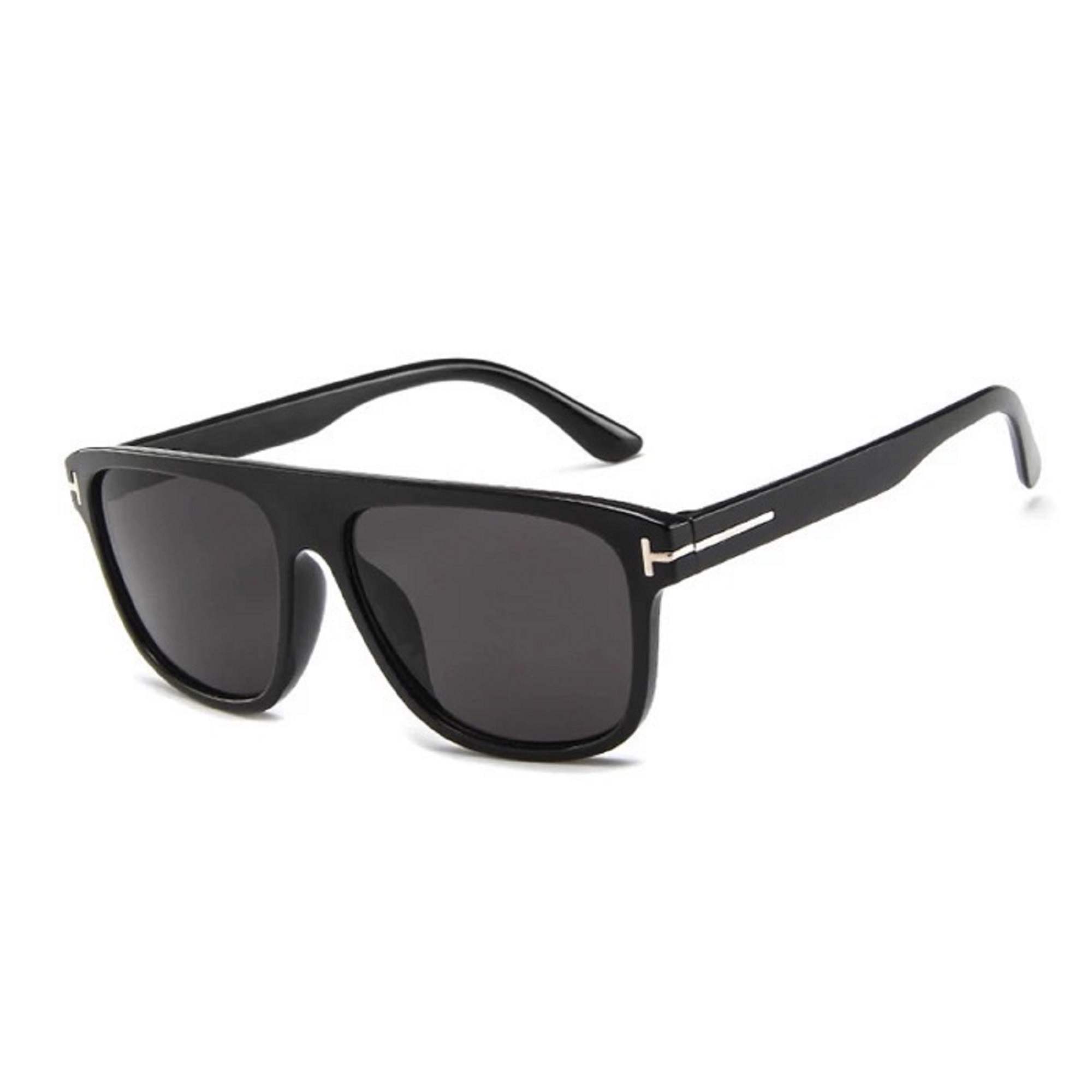 AUGEN By Visions India Retro Vintage Rectangular Abstract Unisex Sunglasses UV400 Protected Medium Size (Black, 132)