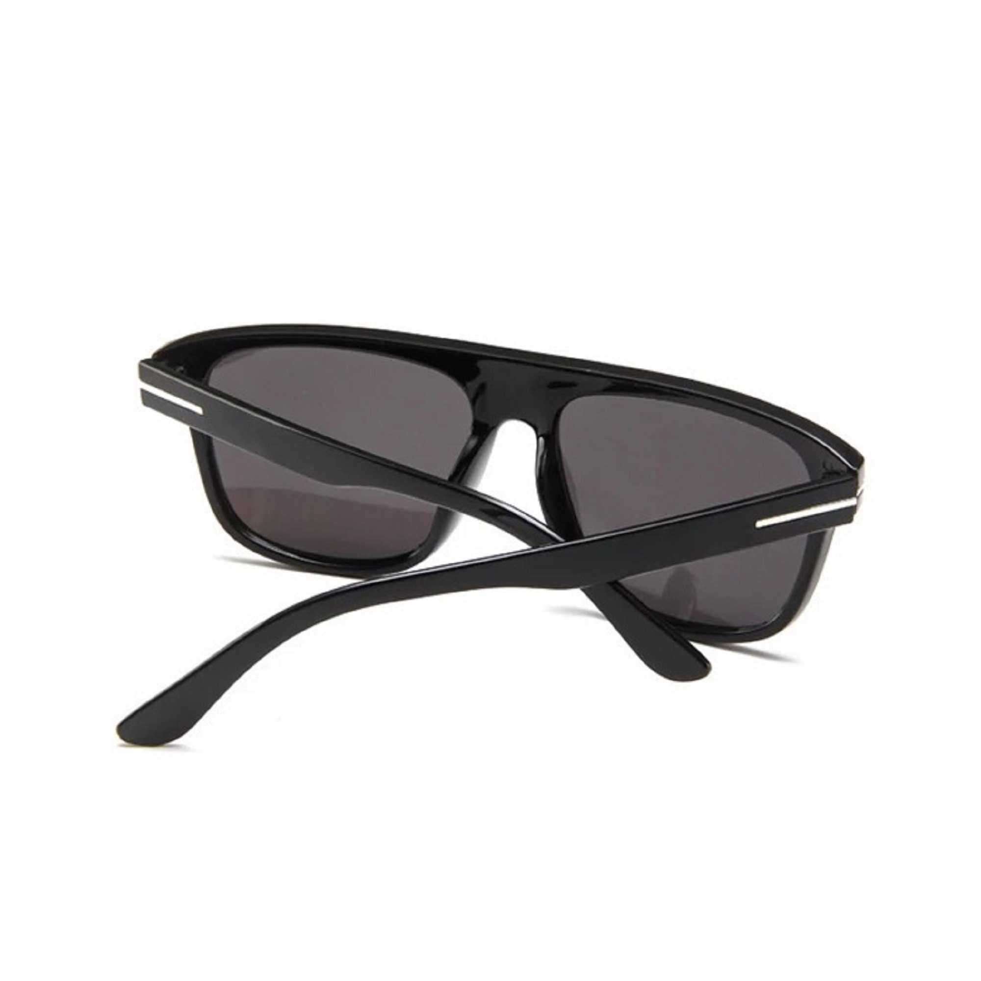 AUGEN By Visions India Retro Vintage Rectangular Abstract Unisex Sunglasses UV400 Protected Medium Size (Black, 132)