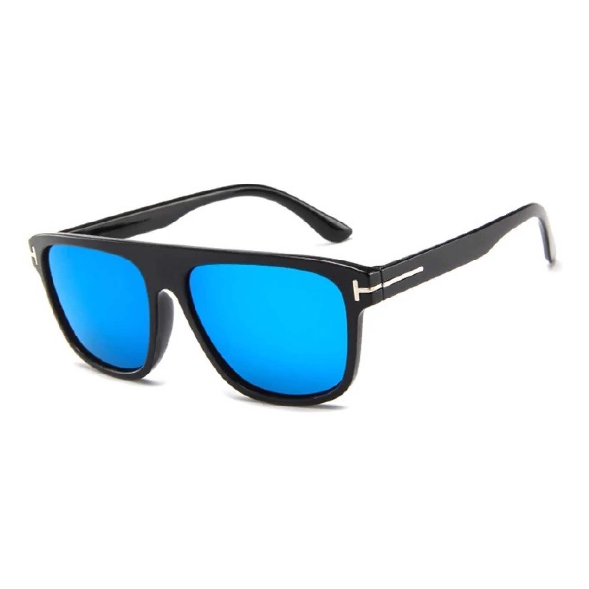 AUGEN By Visions India Retro Vintage Rectangular Abstract Unisex Sunglasses UV400 Protected Medium Size (Blue, 132)