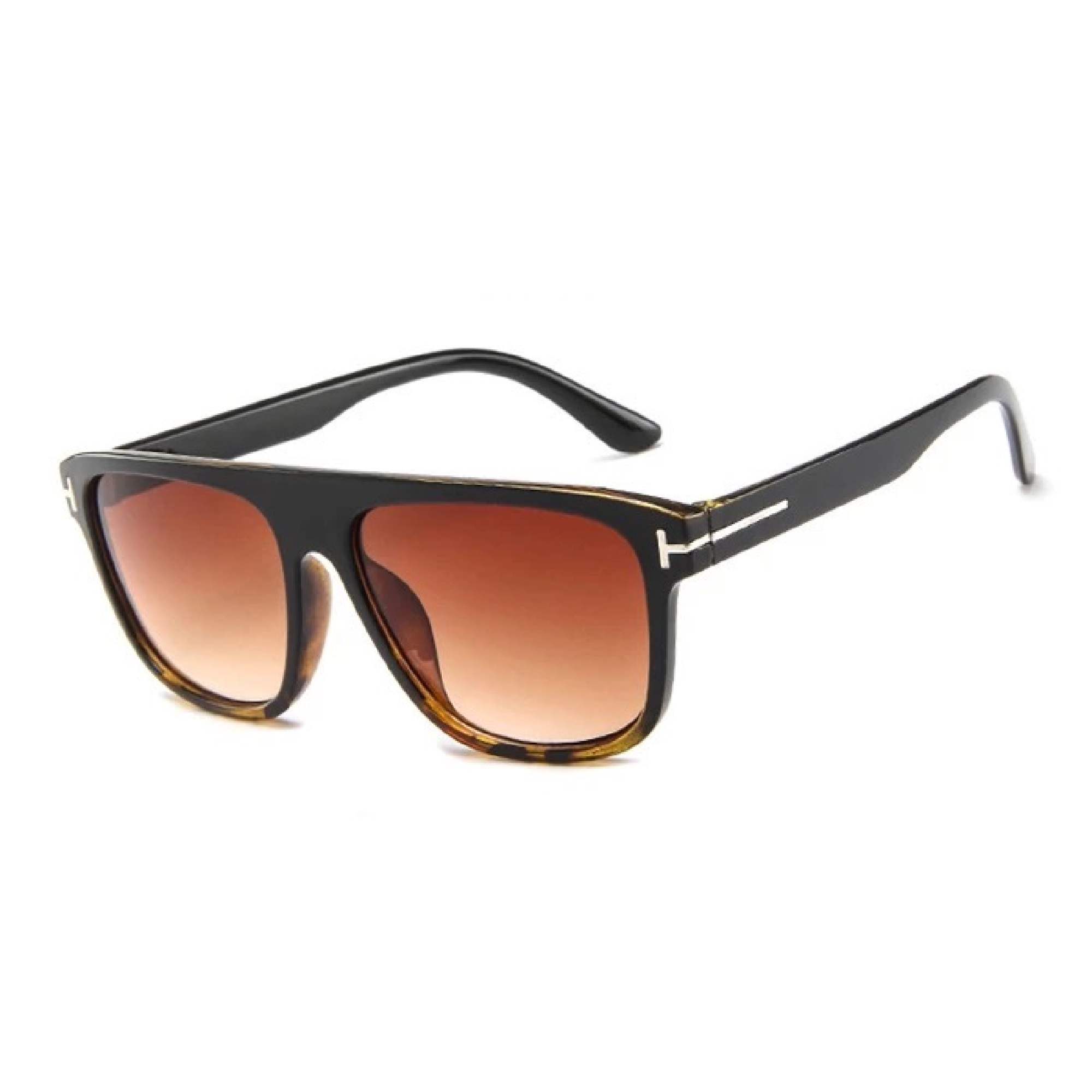 AUGEN By Visions India Retro Vintage Rectangular Abstract Unisex Sunglasses UV400 Protected Medium Size (Brown, 132)
