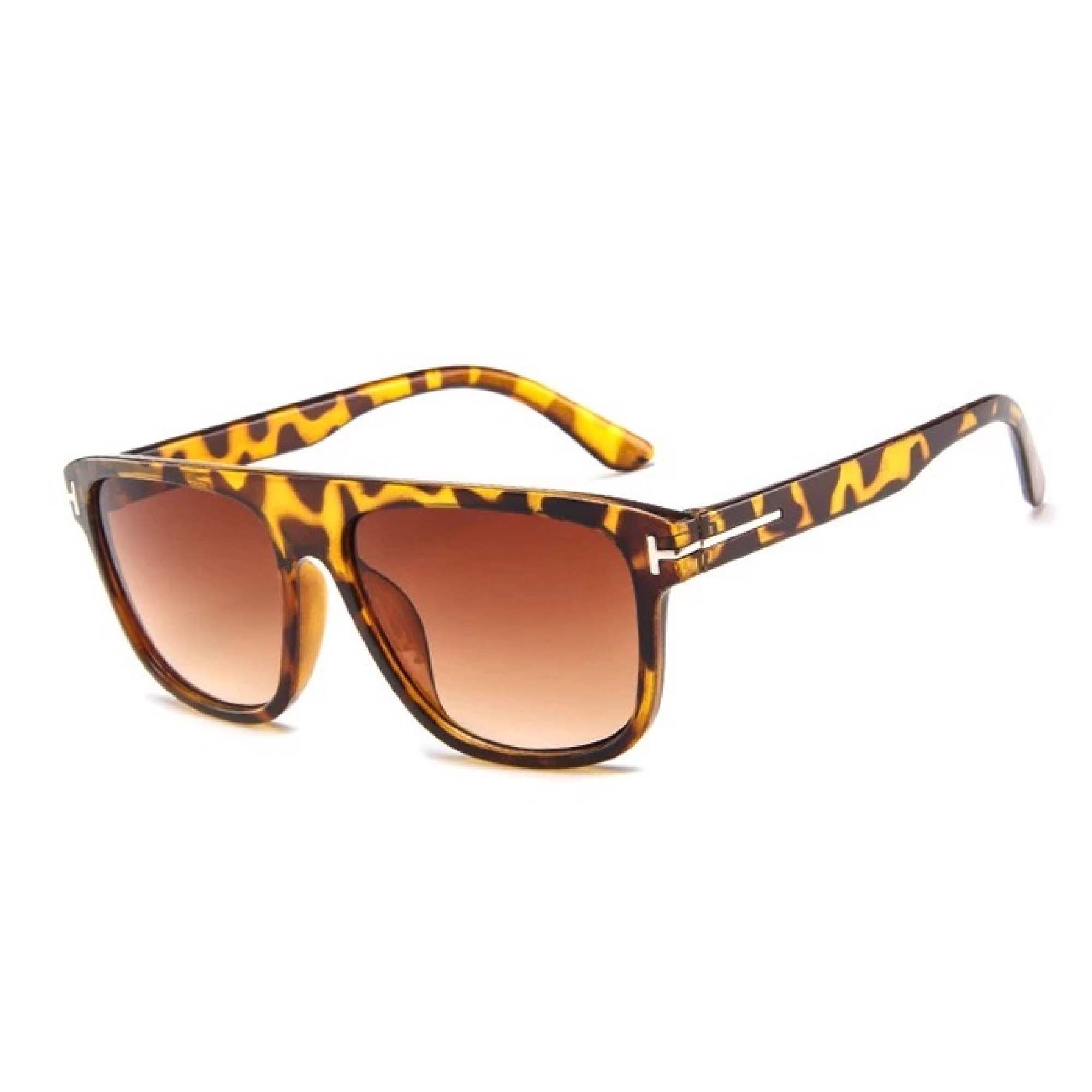 AUGEN By Visions India Retro Vintage Rectangular Abstract Unisex Sunglasses UV400 Protected Medium Size (DaBrown, 132)