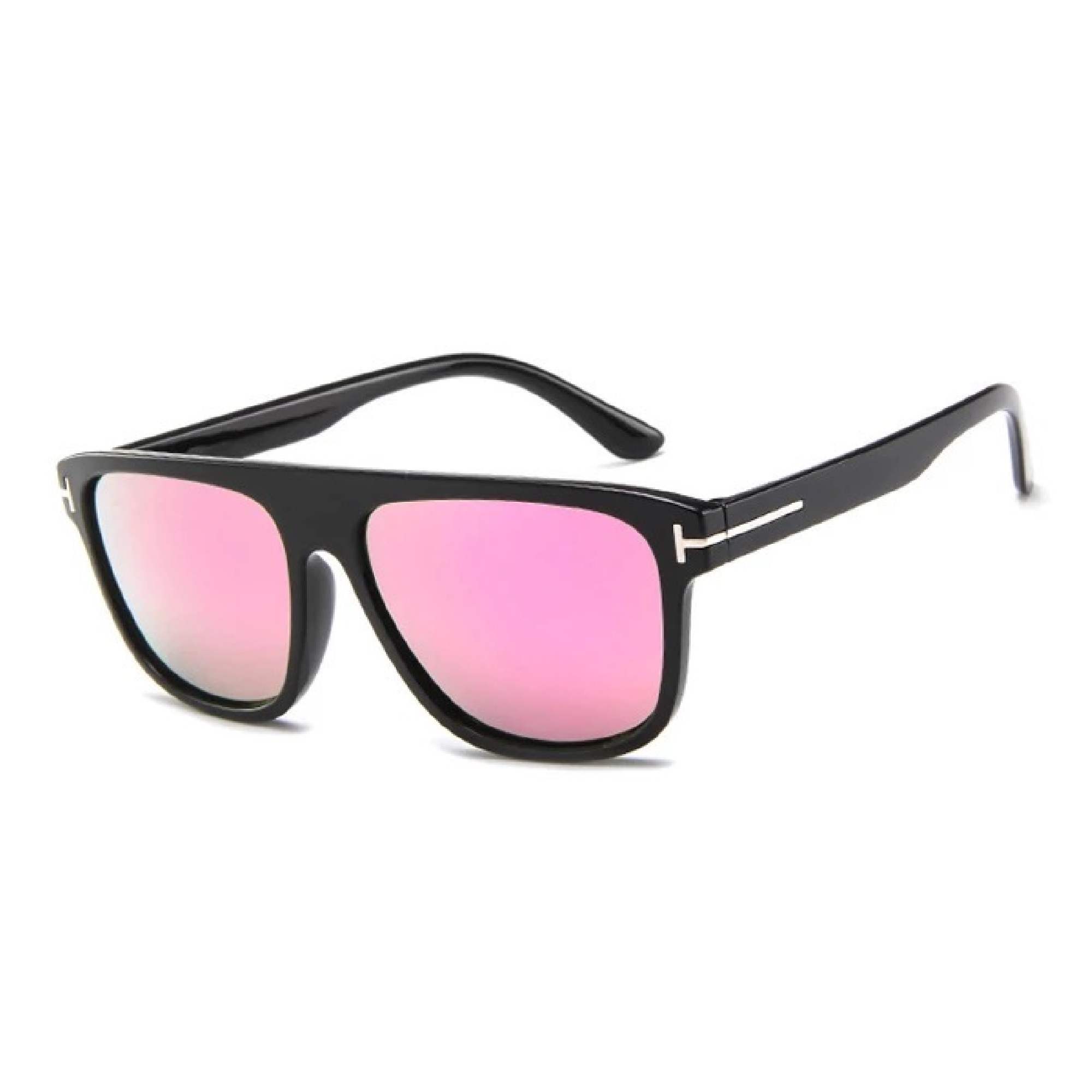 AUGEN By Visions India Retro Vintage Rectangular Abstract Unisex Sunglasses UV400 Protected Medium Size (Pink, 132)