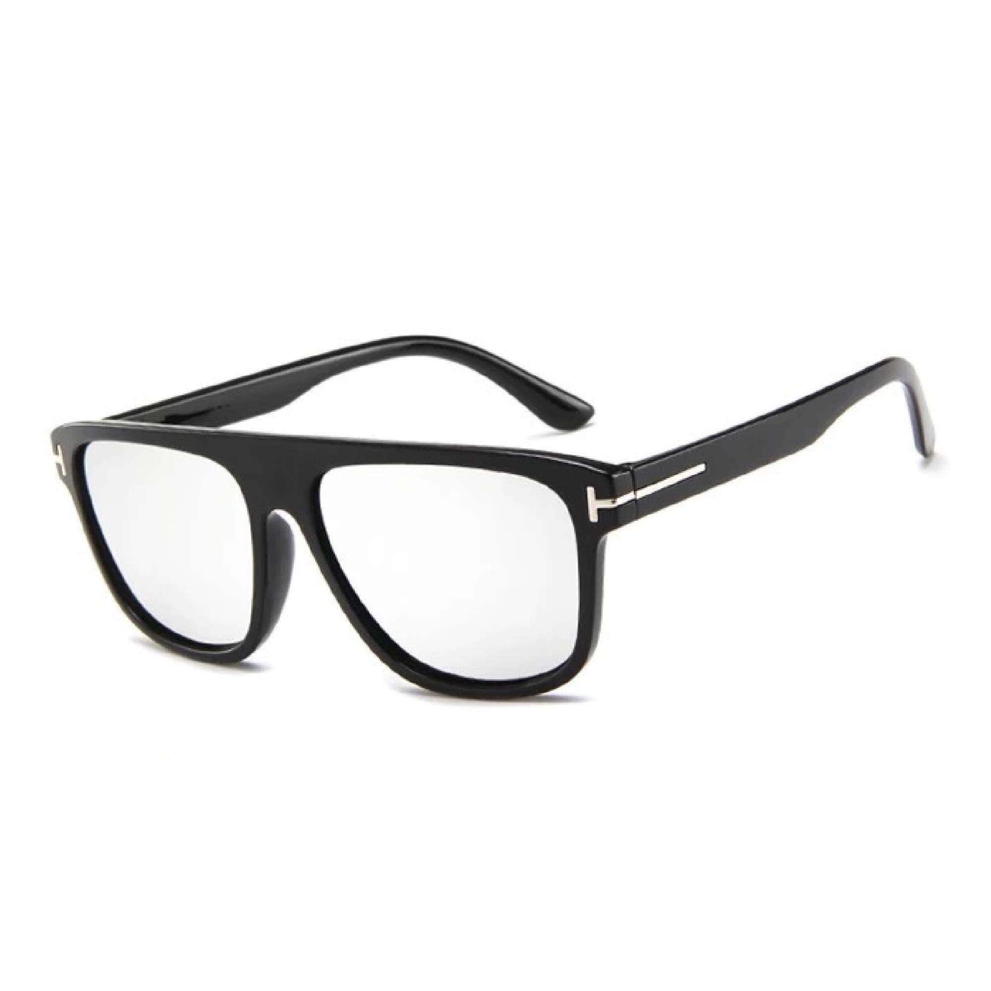 AUGEN By Visions India Retro Vintage Rectangular Abstract Unisex Sunglasses UV400 Protected Medium Size (Silver, 132)